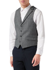 Grey Herringbone Waistcoat for Men