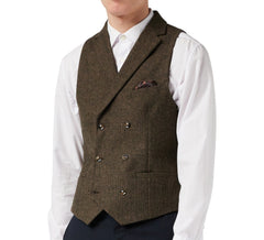 Men's Brown Tweed Waistcoat