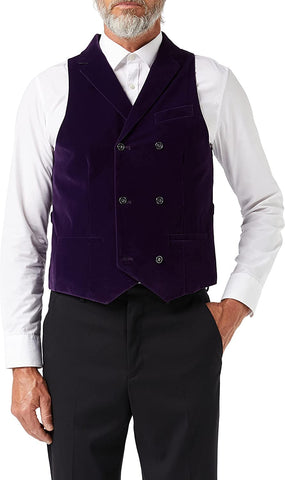 Men's purple velvet waistcoat