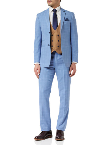 XPOSED Sky Blue 3 piece suit for mens