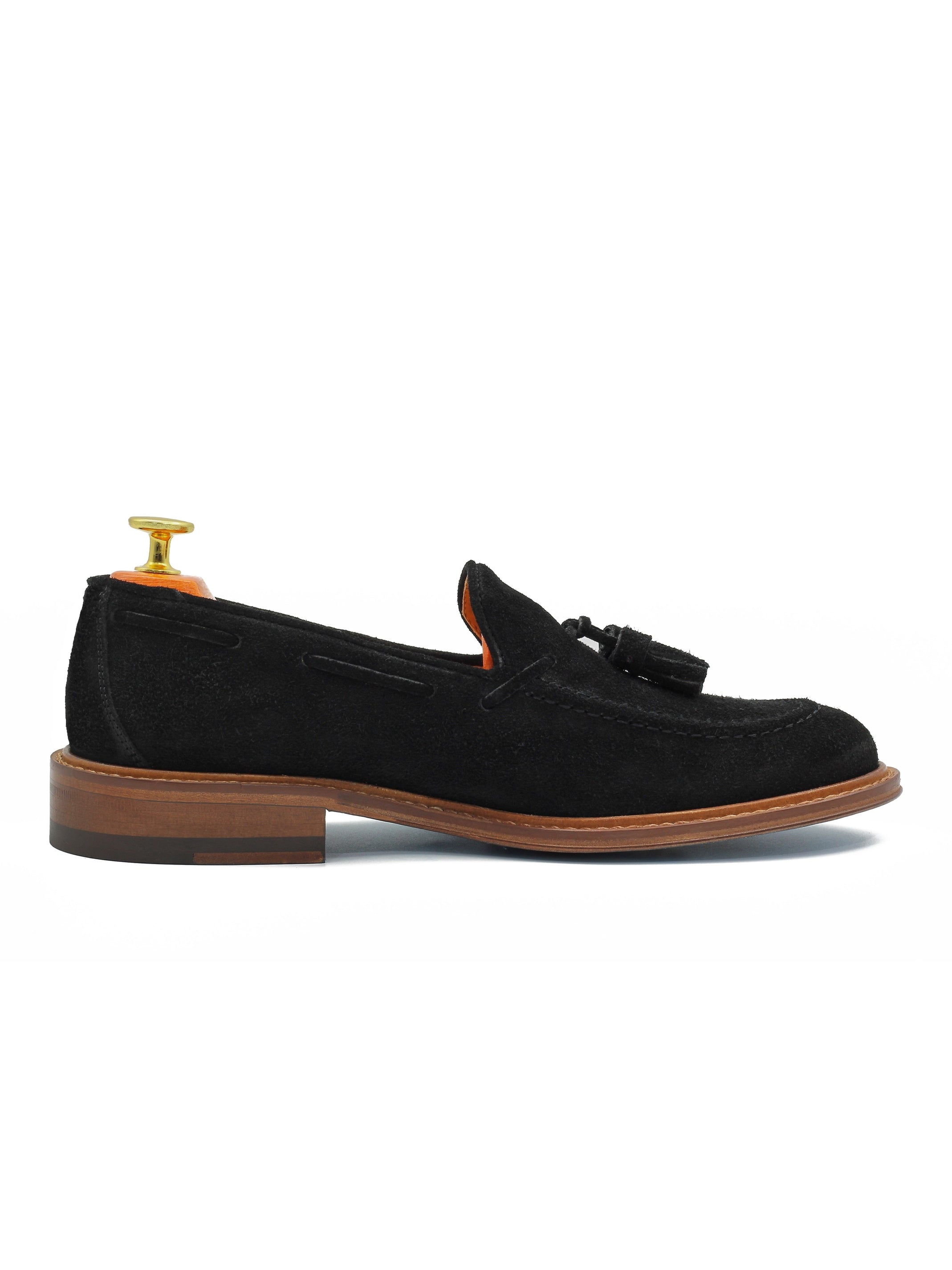 BLACK ITALIAN SUEDE TASSEL LOAFER