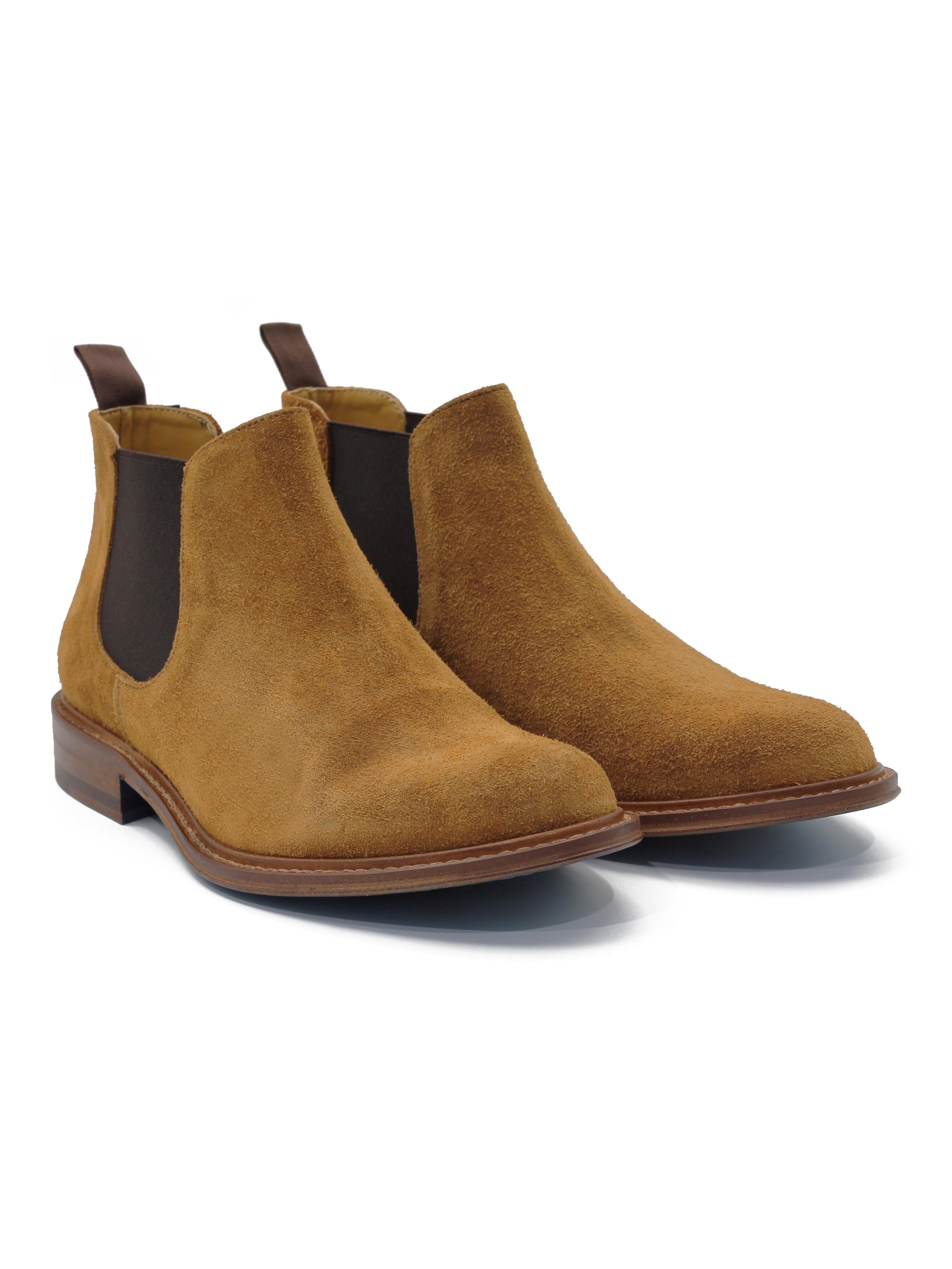 TAN ITALIAN SUEDE LEATHER CHELSEA BOOTS