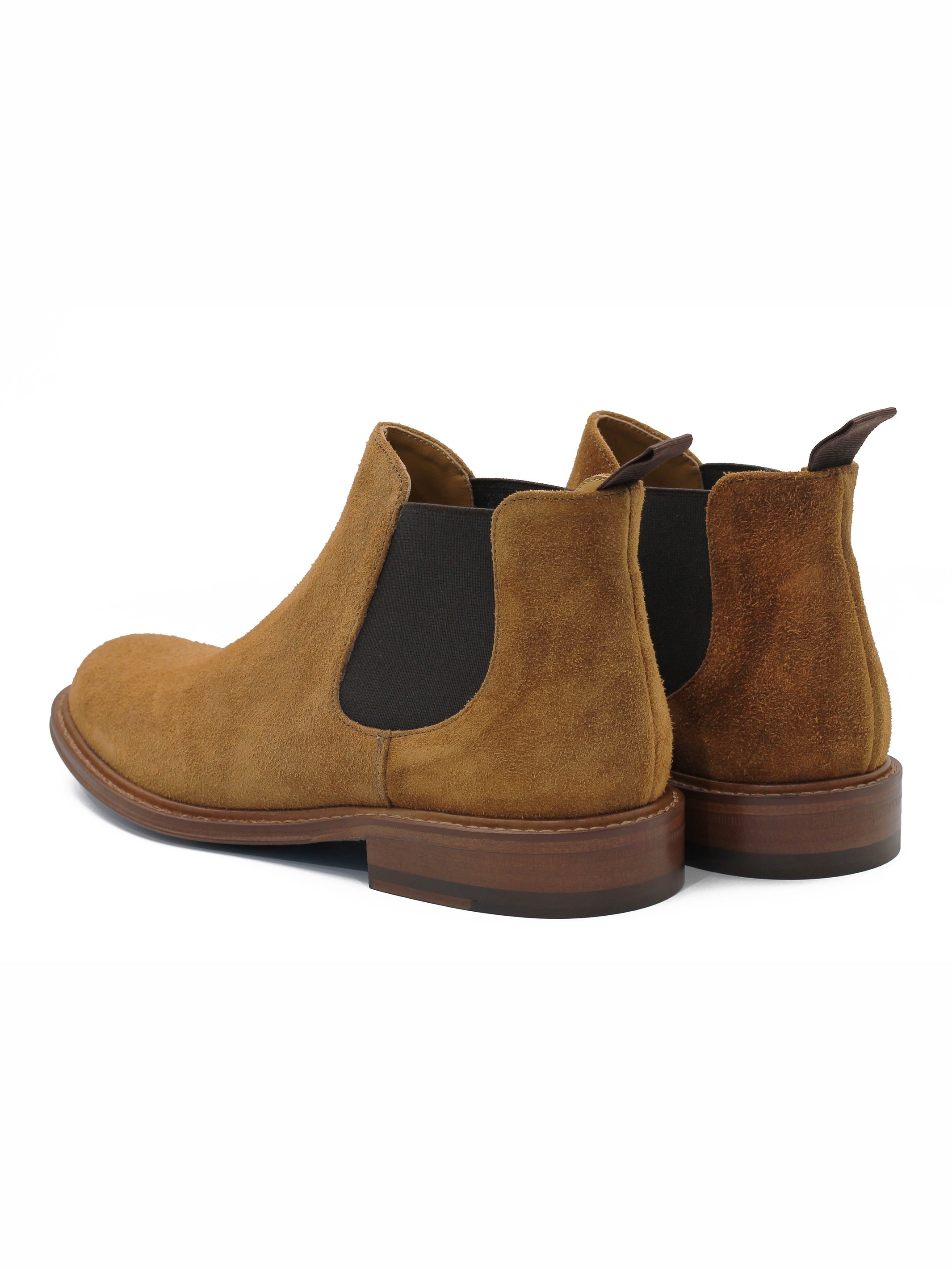 TAN ITALIAN SUEDE LEATHER CHELSEA BOOTS