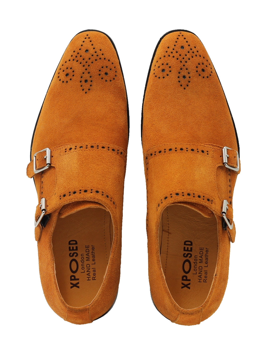 TAN SUEDE DOUBLE MONK SHOES