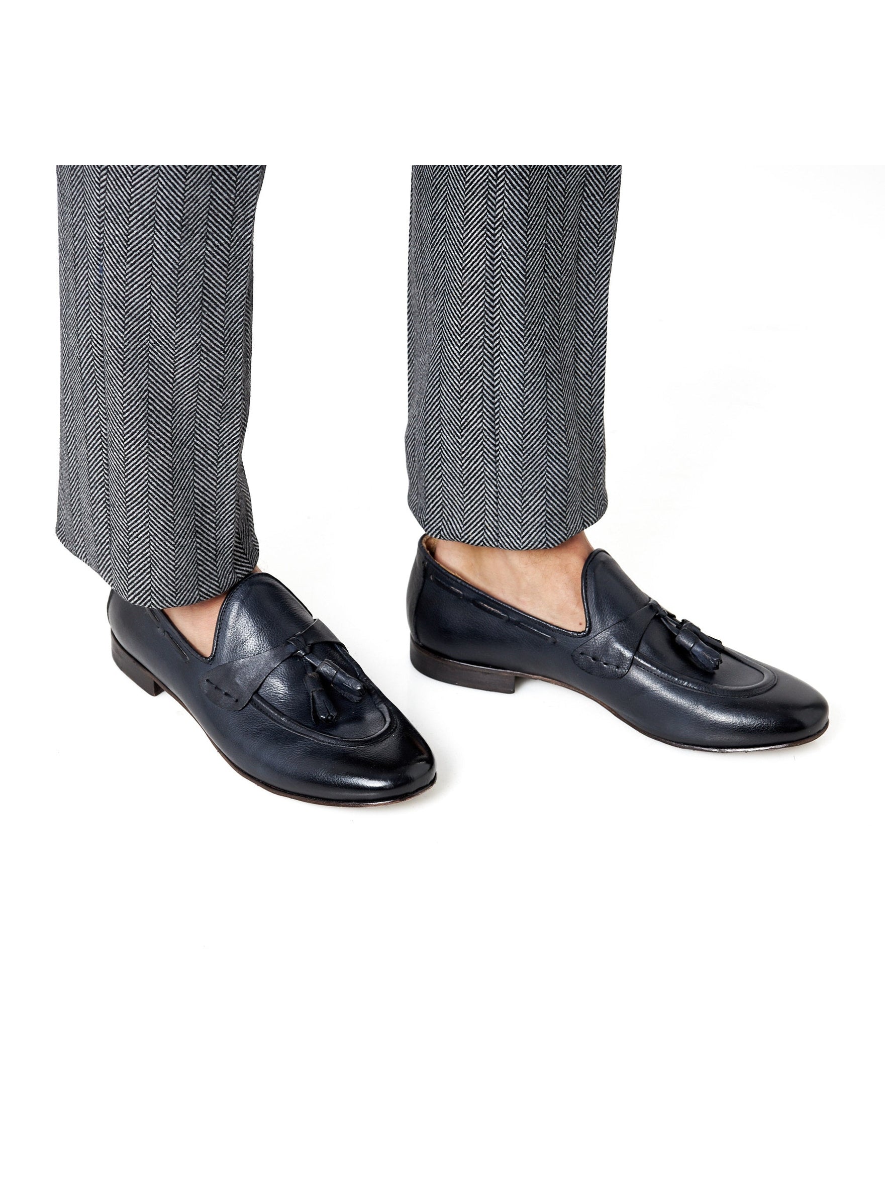 NAPLES 03 – TASSEL LOAFERS NAVY ITALIAN LEATHER