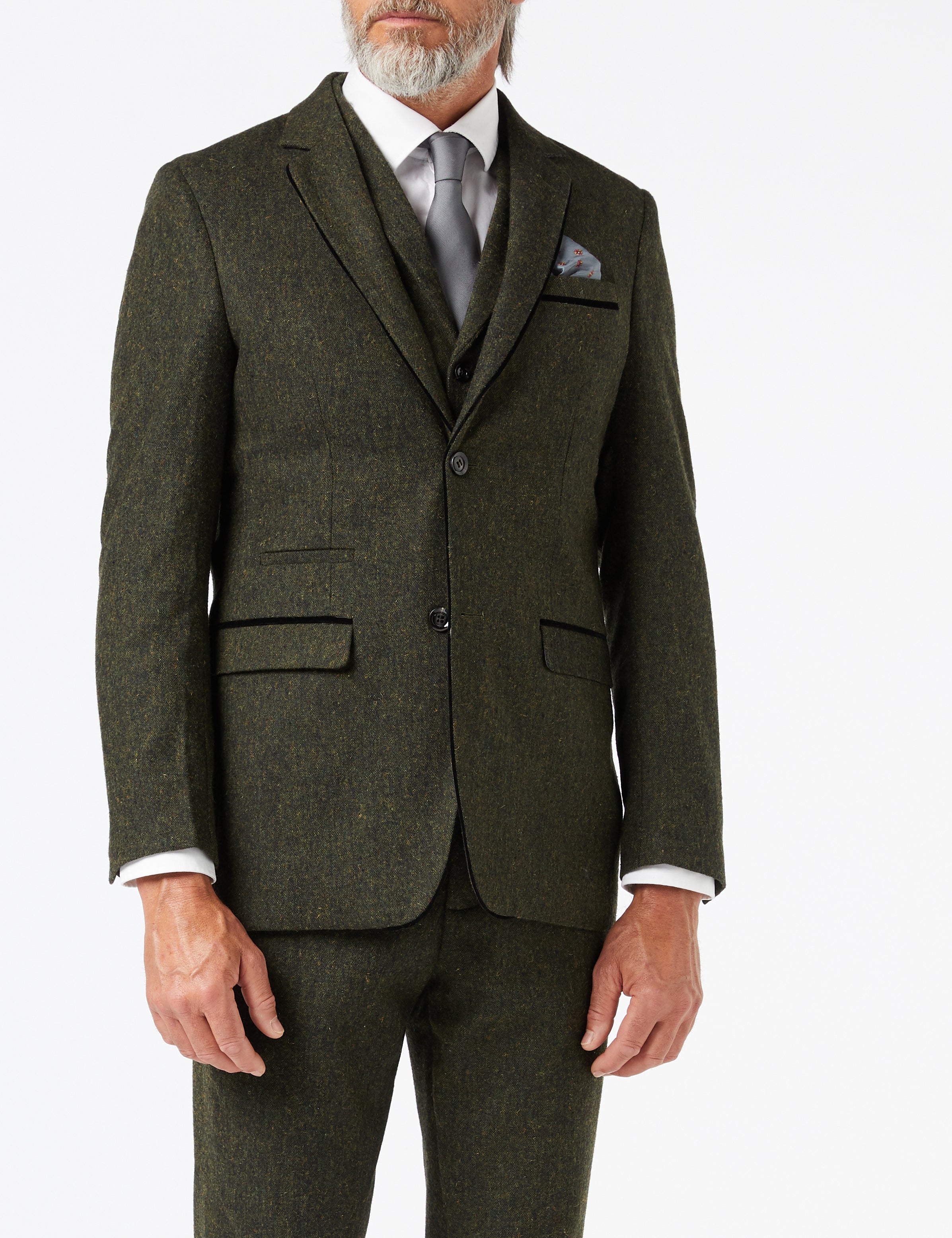 DANE - GREEN TWEED FOR MEN JACKET & WAISTCOAT