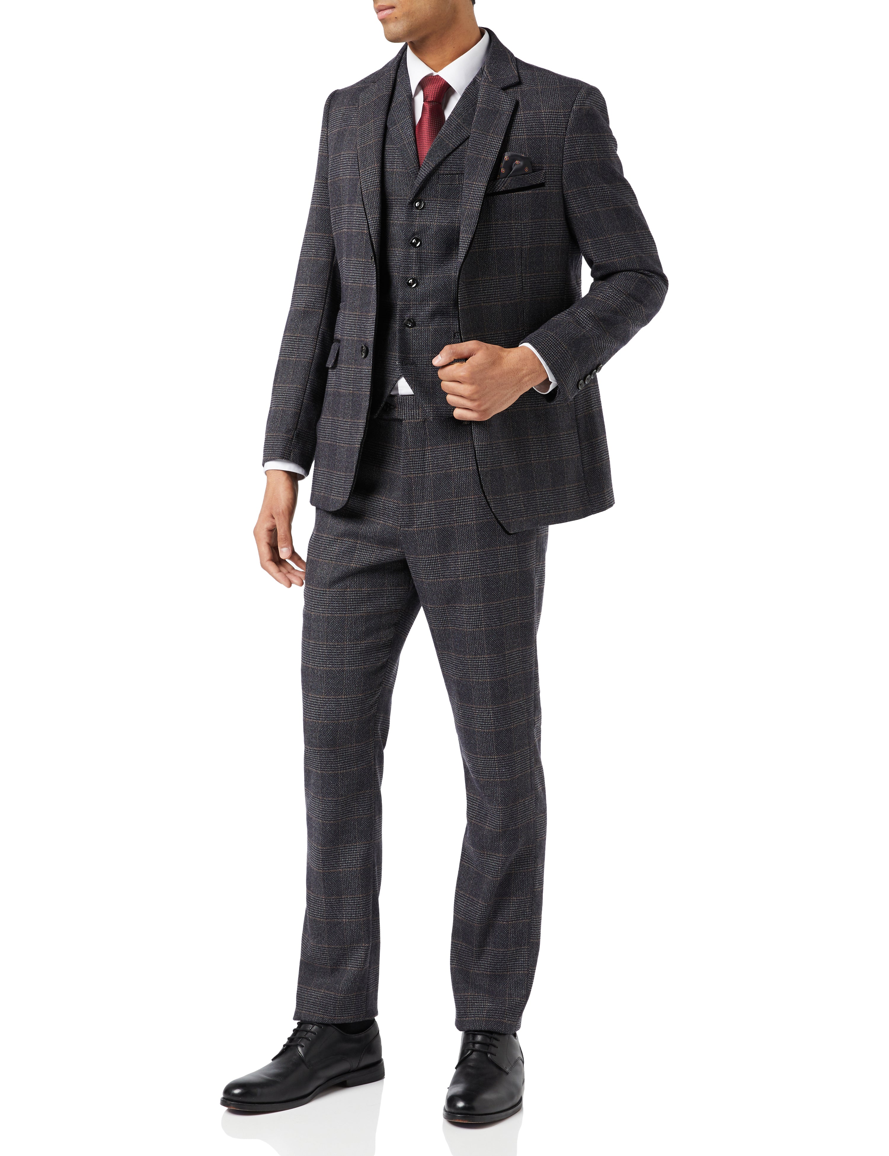 ETHAN - GREY TWEED CHECK JACKET & WAISTCOAT