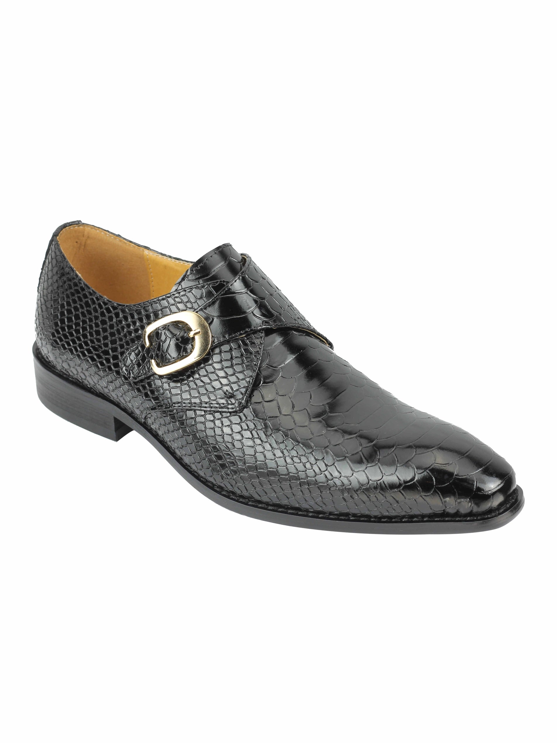 Real Leather Effect Monk Strap Loafers