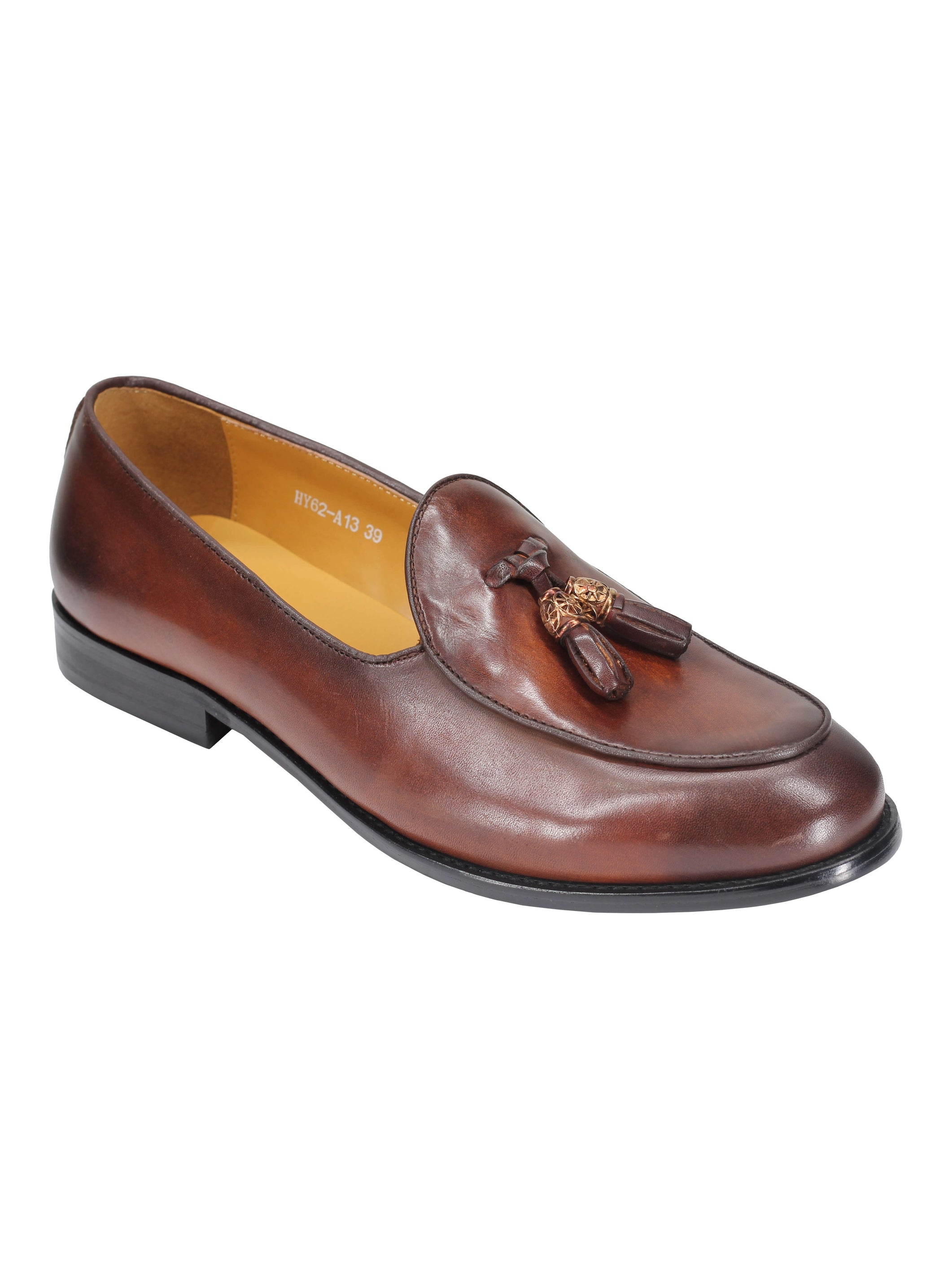 Leather Tassel Loafers in Tan