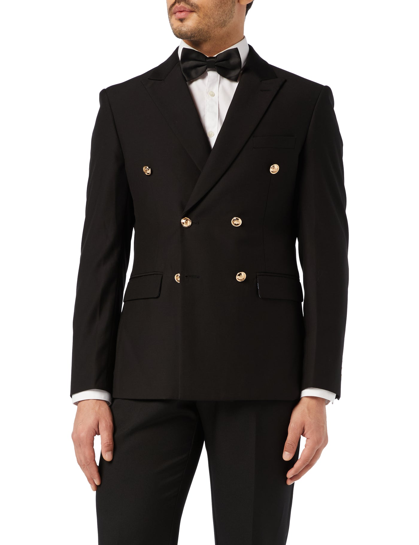 double breasted black blazer gold buttons