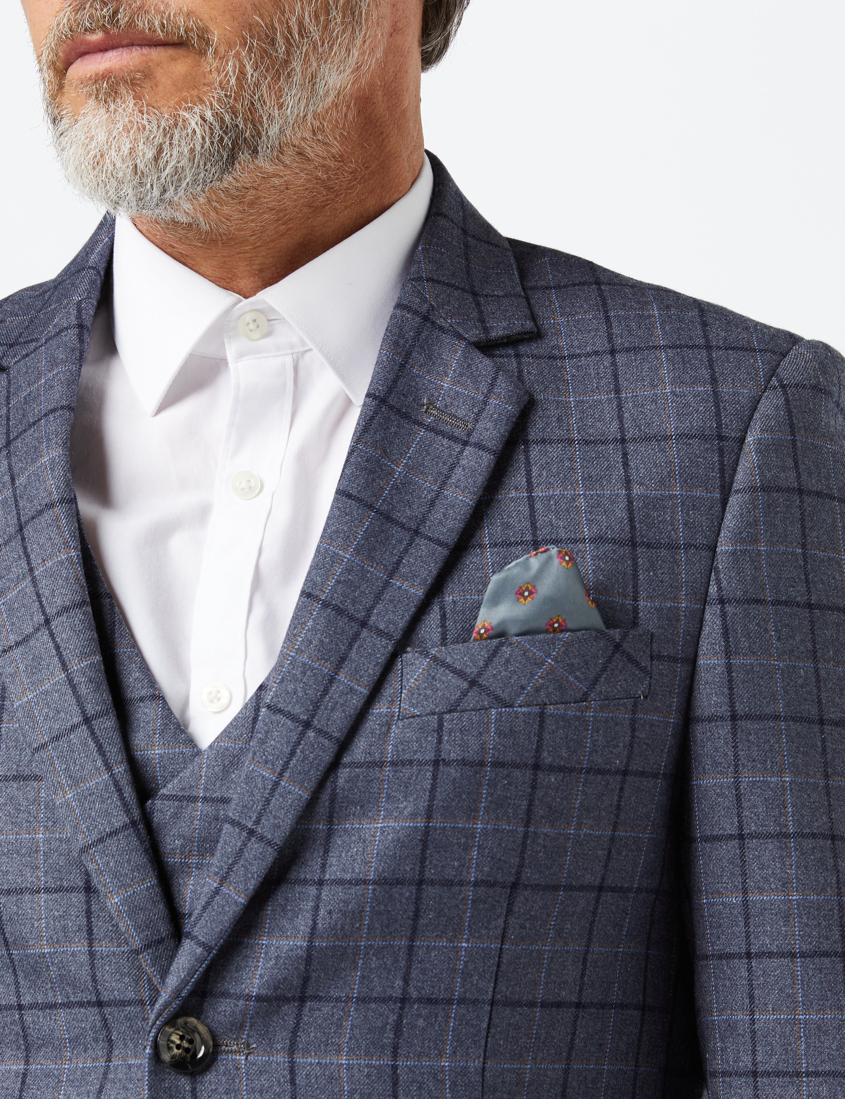 HECTOR - Grey Windowpane Check Suit