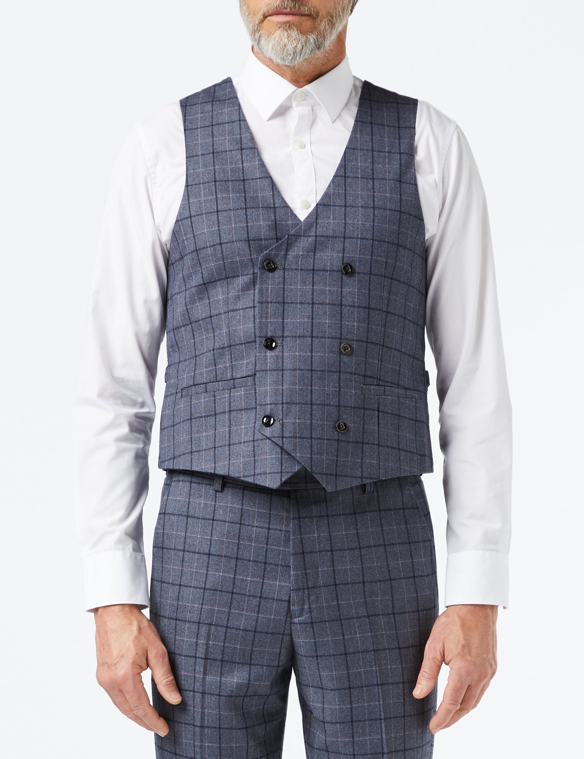 HECTOR - Grey Windowpane Check Suit