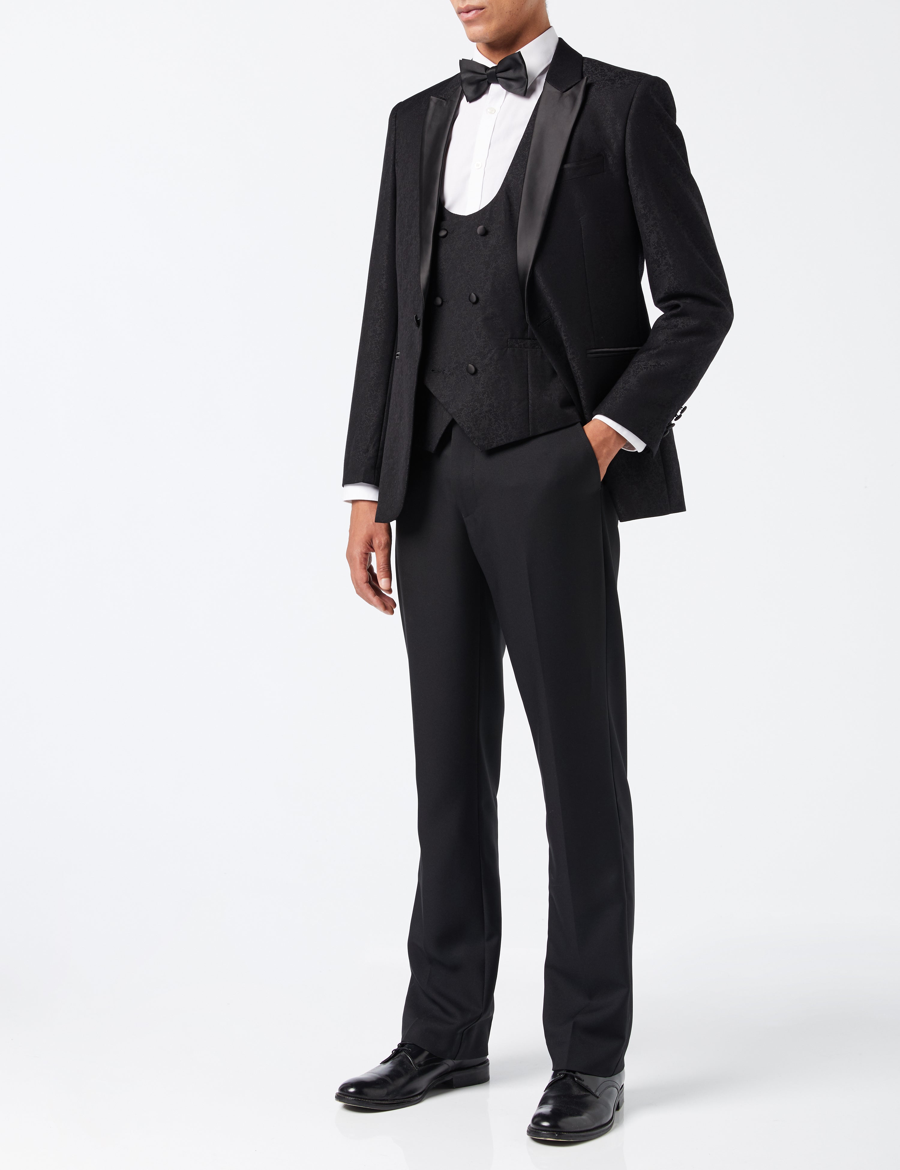 LUCA - BLACK PRINTED DINNER TUX JACKET