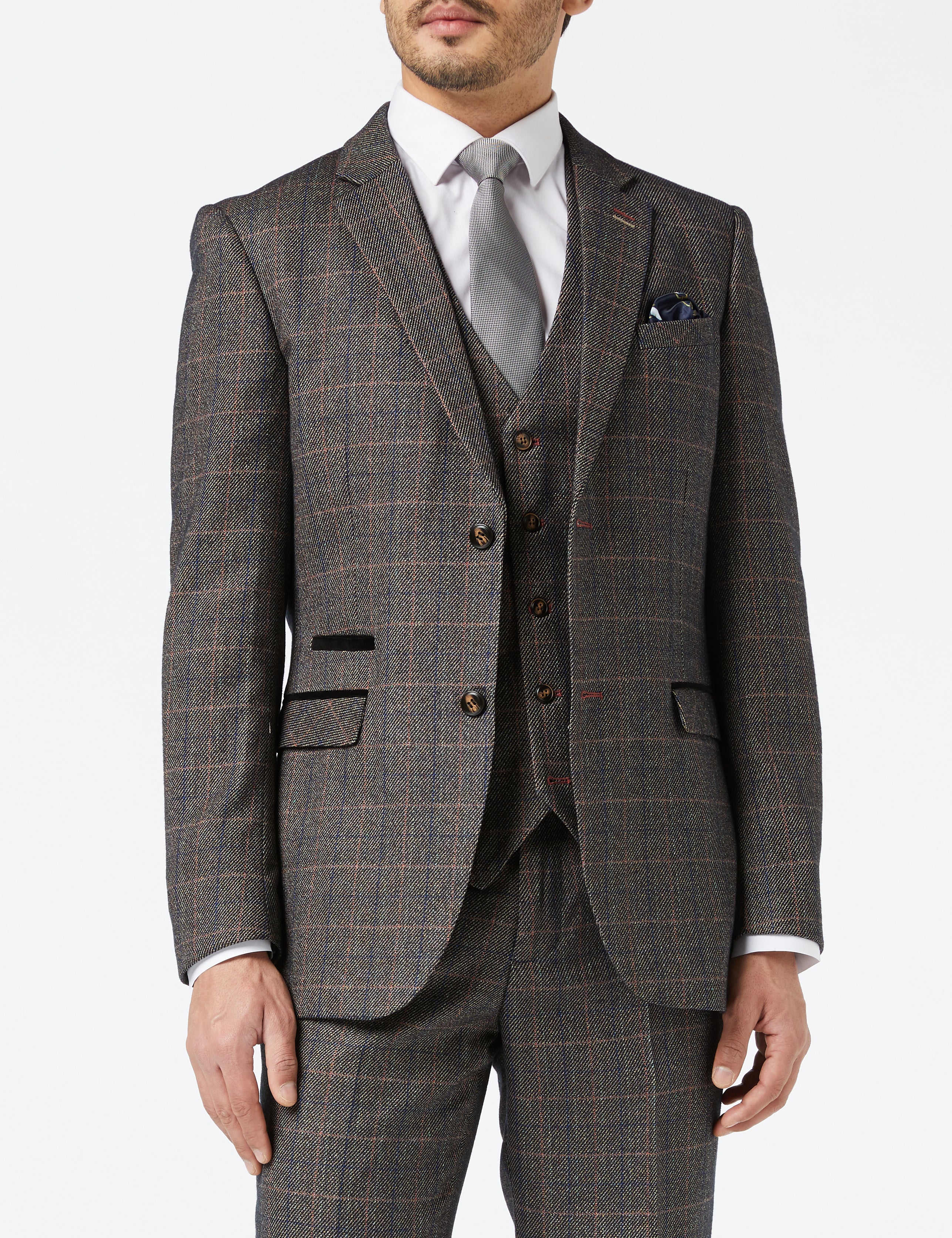 JULES - BROWN TWEED CHECK SUIT