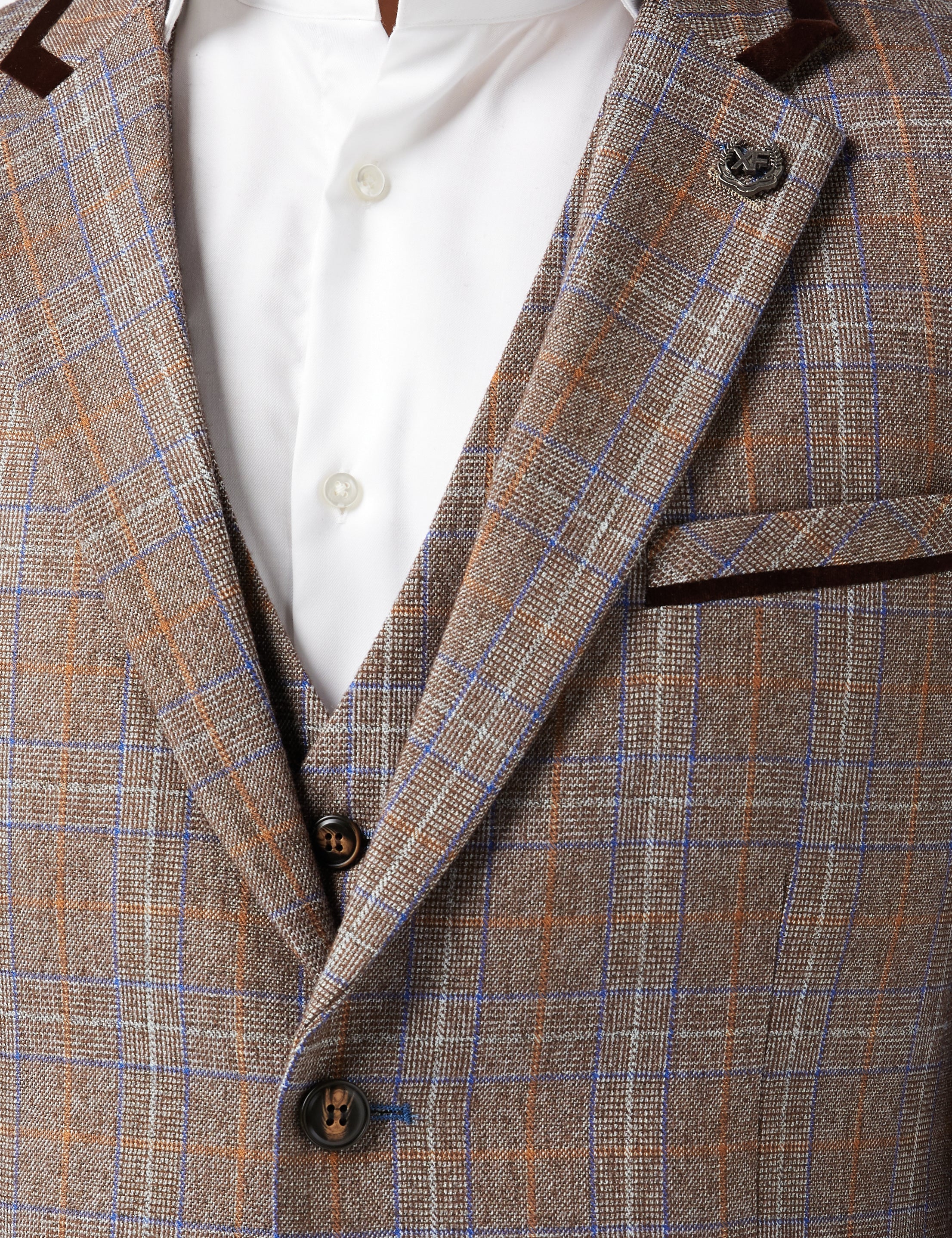 HUGO - BROWN TWEED CHECK SUIT