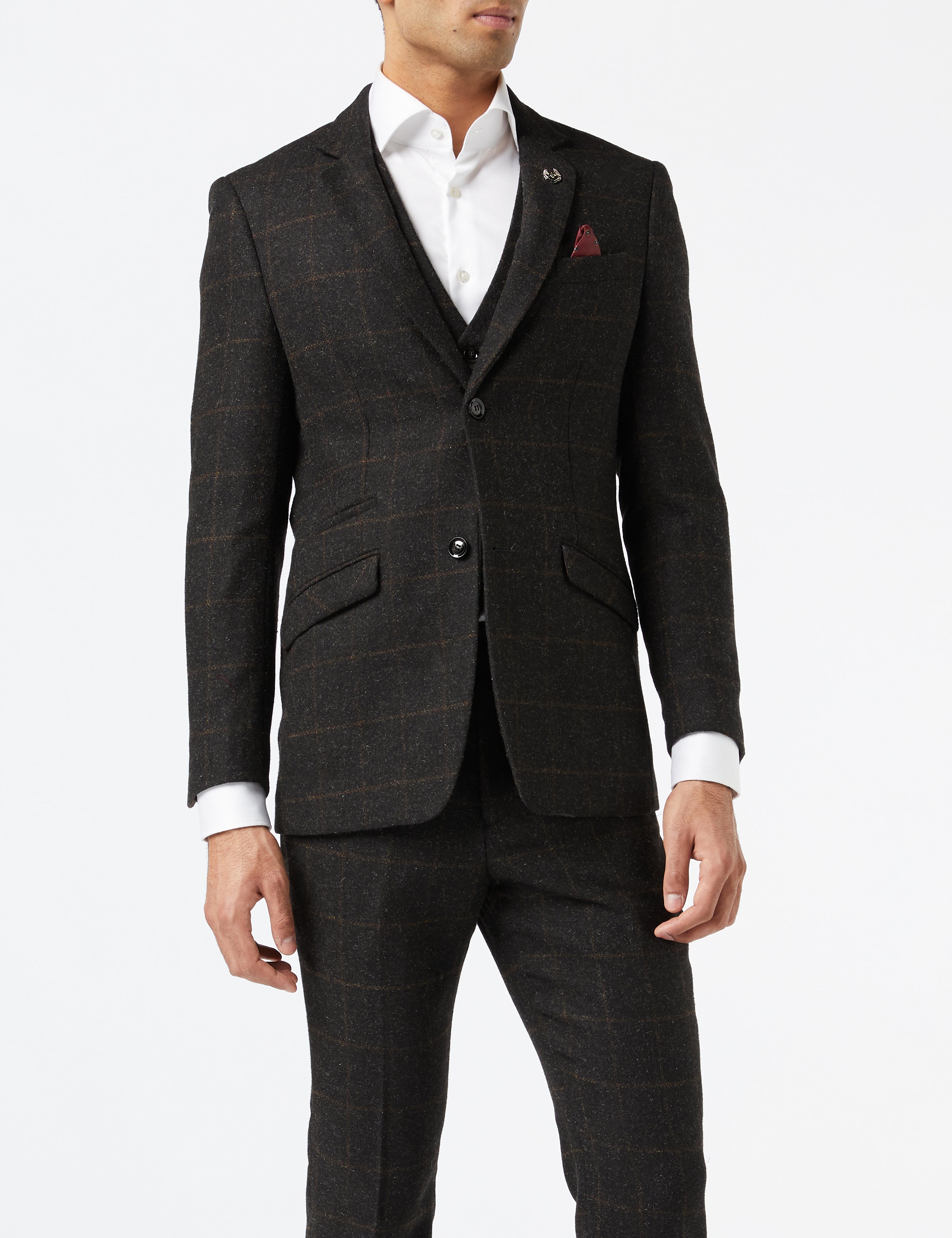 Black Tweed Check Suit