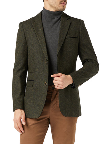 Green tweed jacket for mens