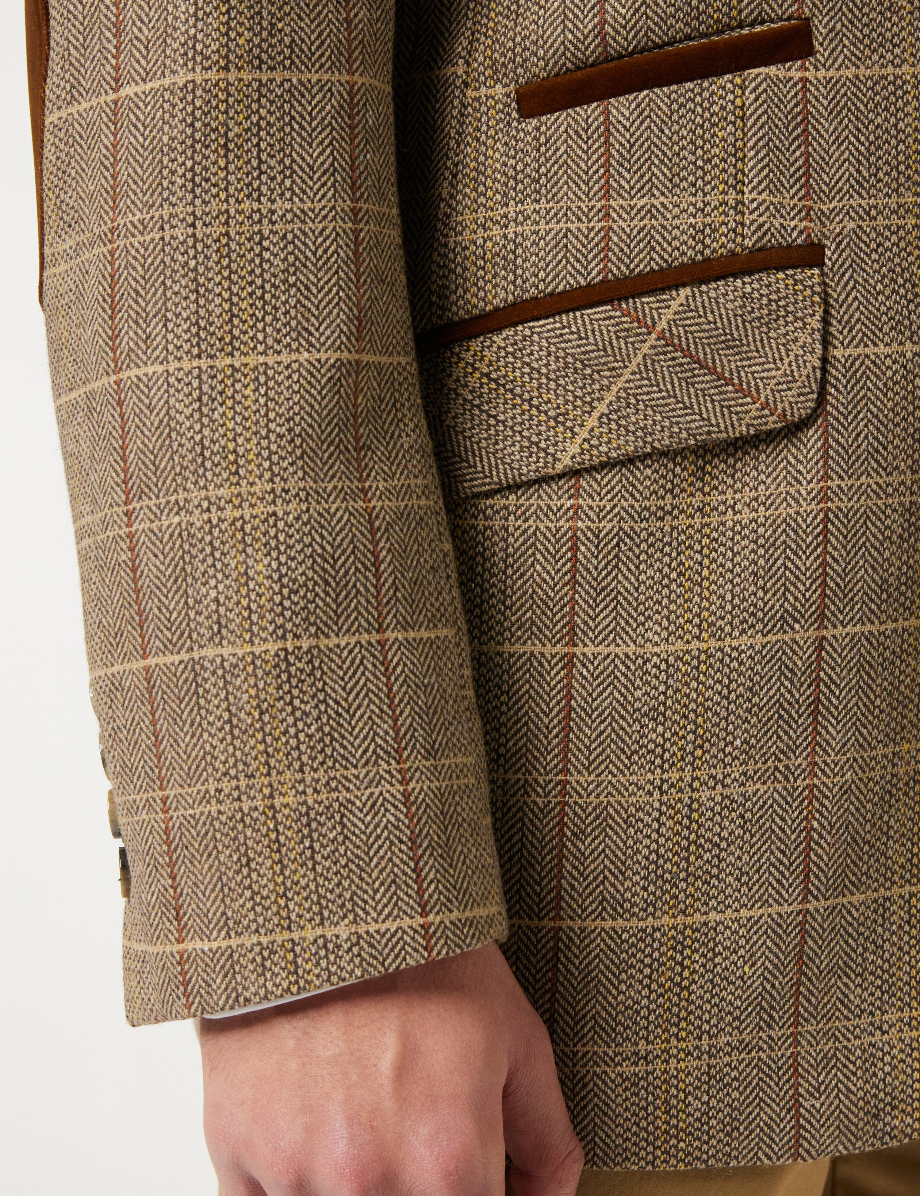 CARLO - BROWN TWEED CHECK BLAZER