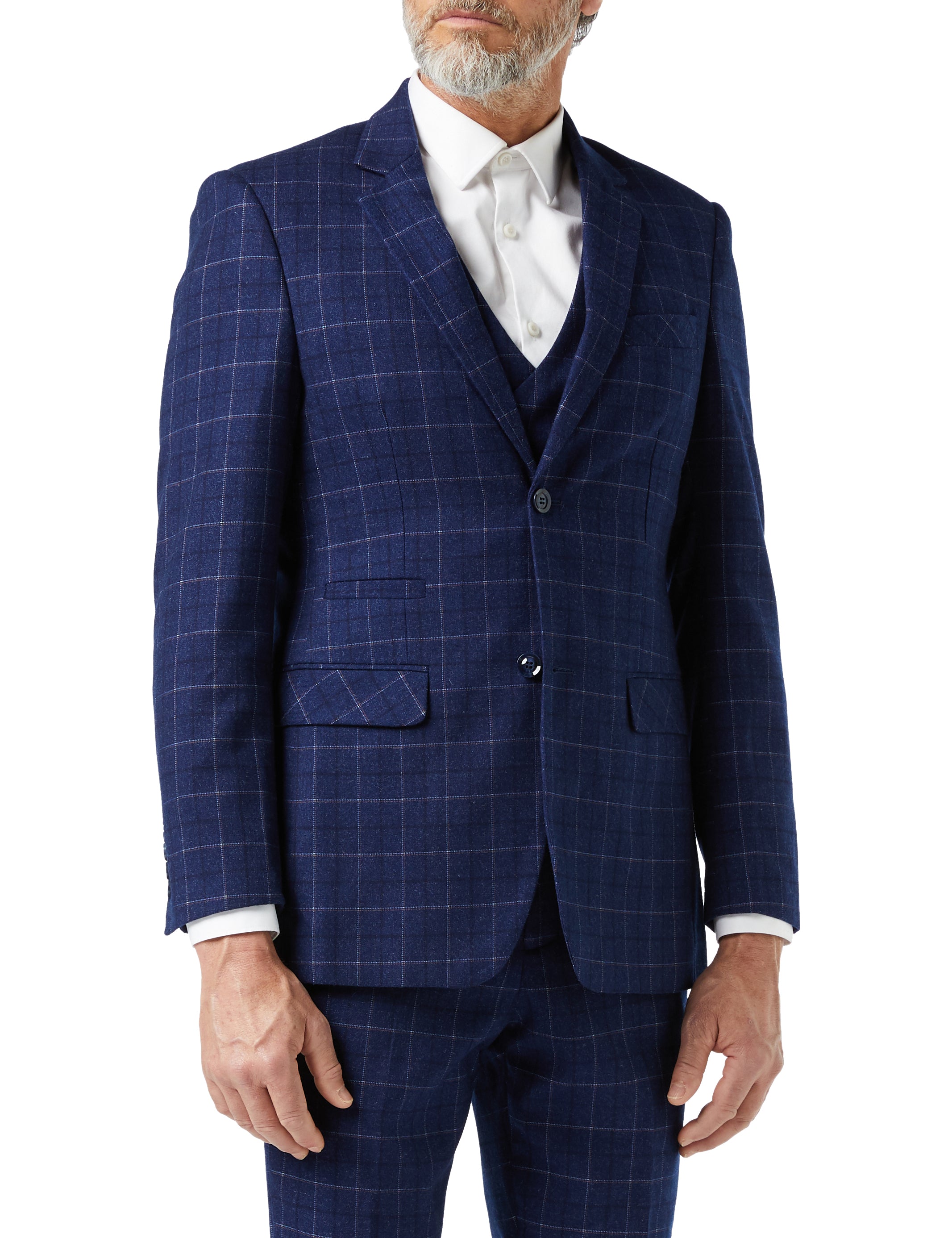 HECTOR - NAVY GRID WINDOWPANE CHECK SUIT