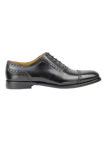Men's black brogue lace up shoes