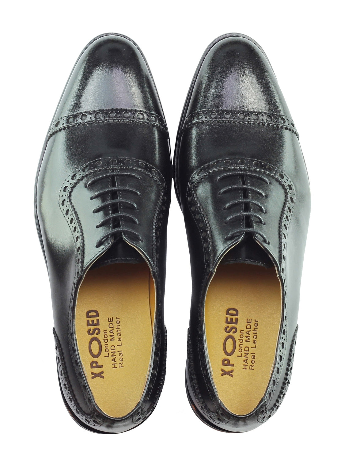 Real Leather Lace up Formal Black Shoes