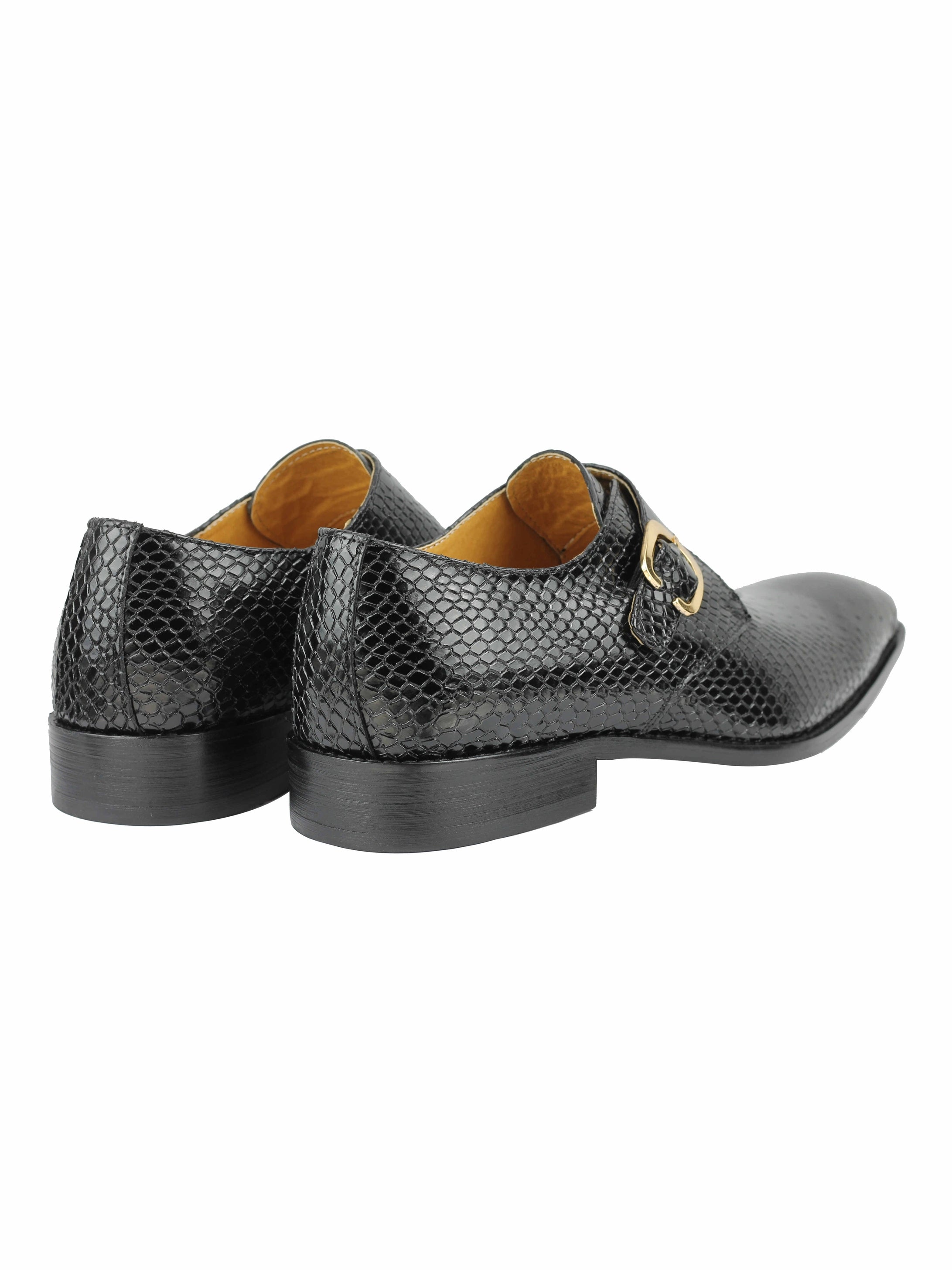 Real Leather Effect Monk Strap Loafers