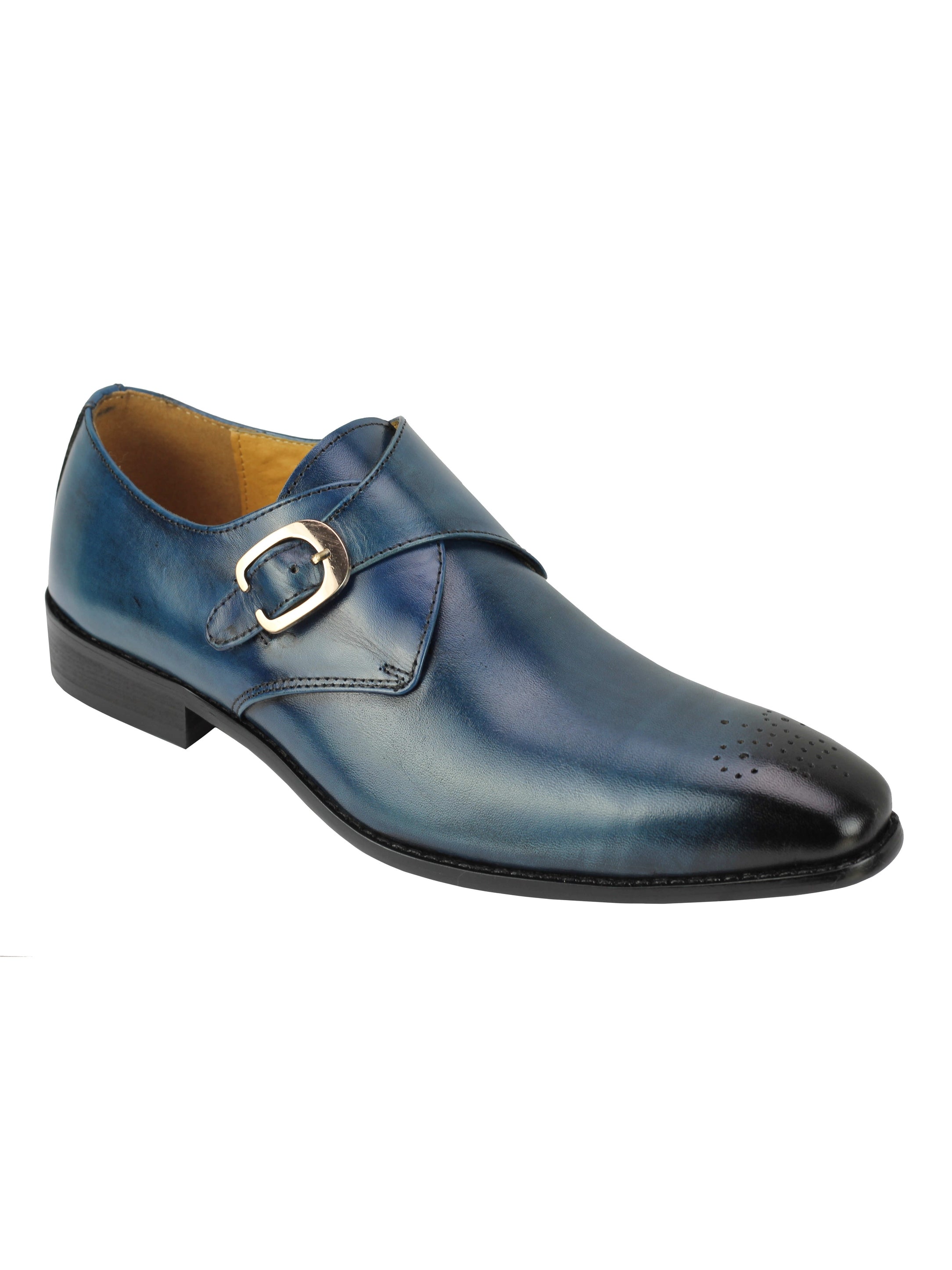 Real Leather Polished Casual Monk Shoes