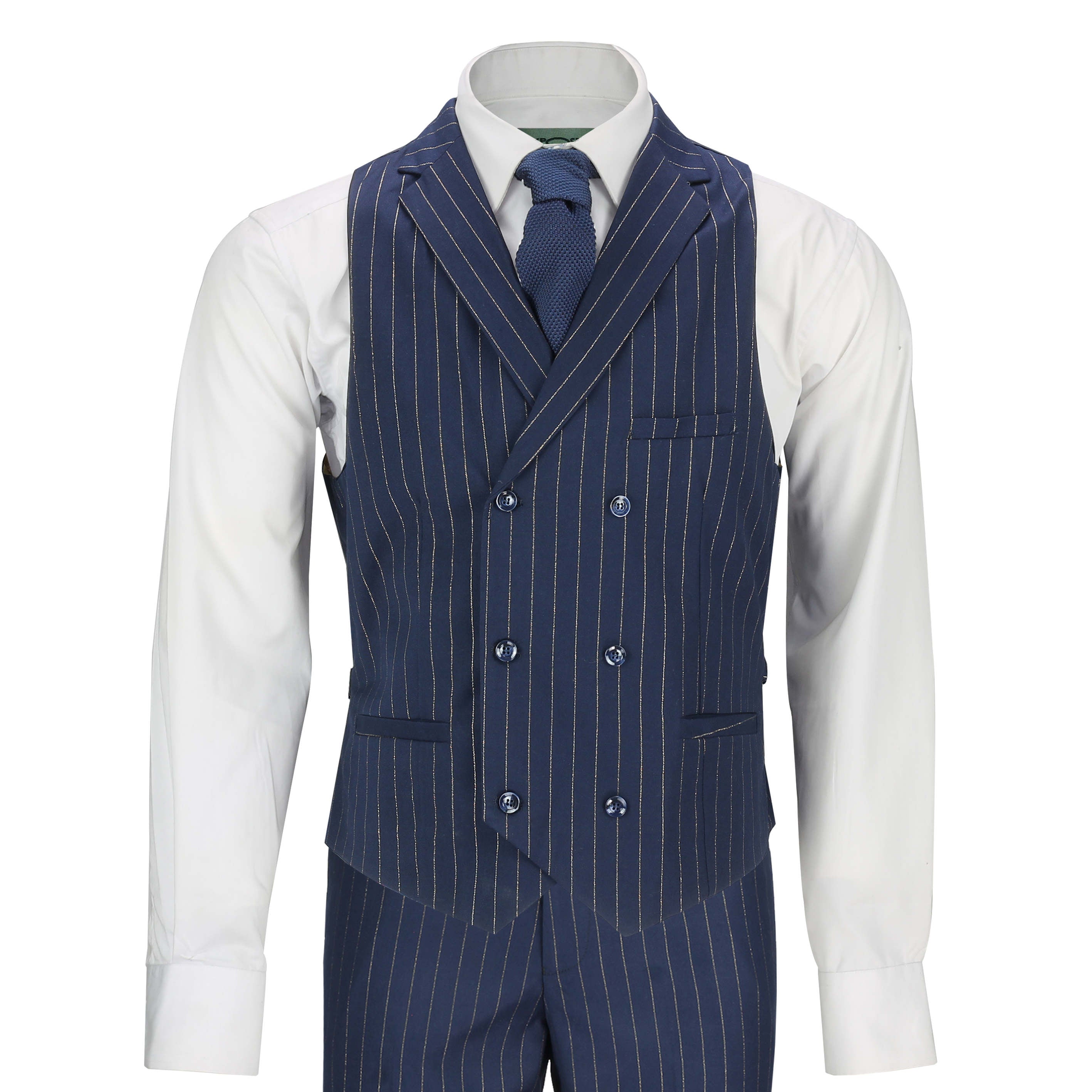 NEIL - Navy Double breasted Pinstripe Suit