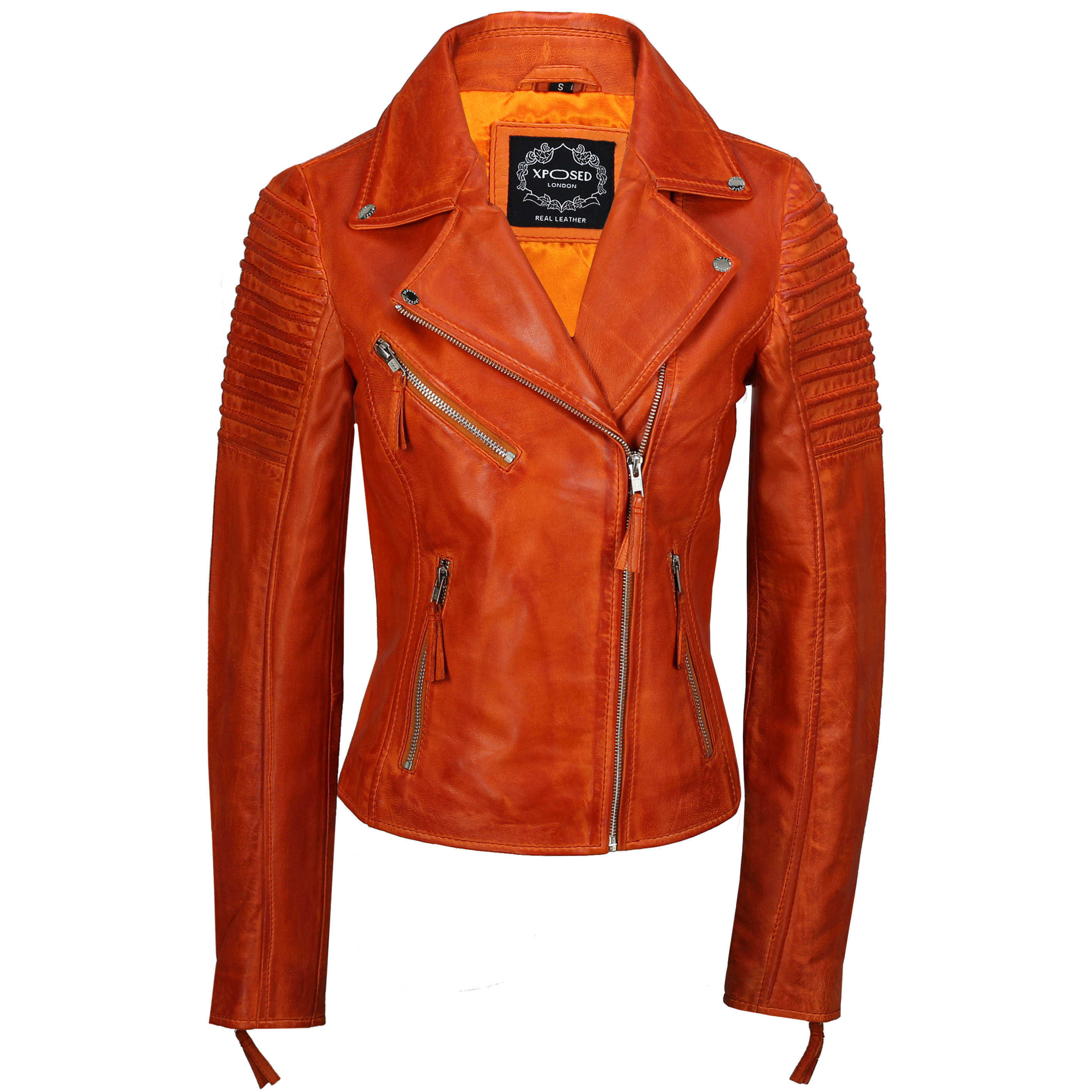 Ladies Retro Biker Orange