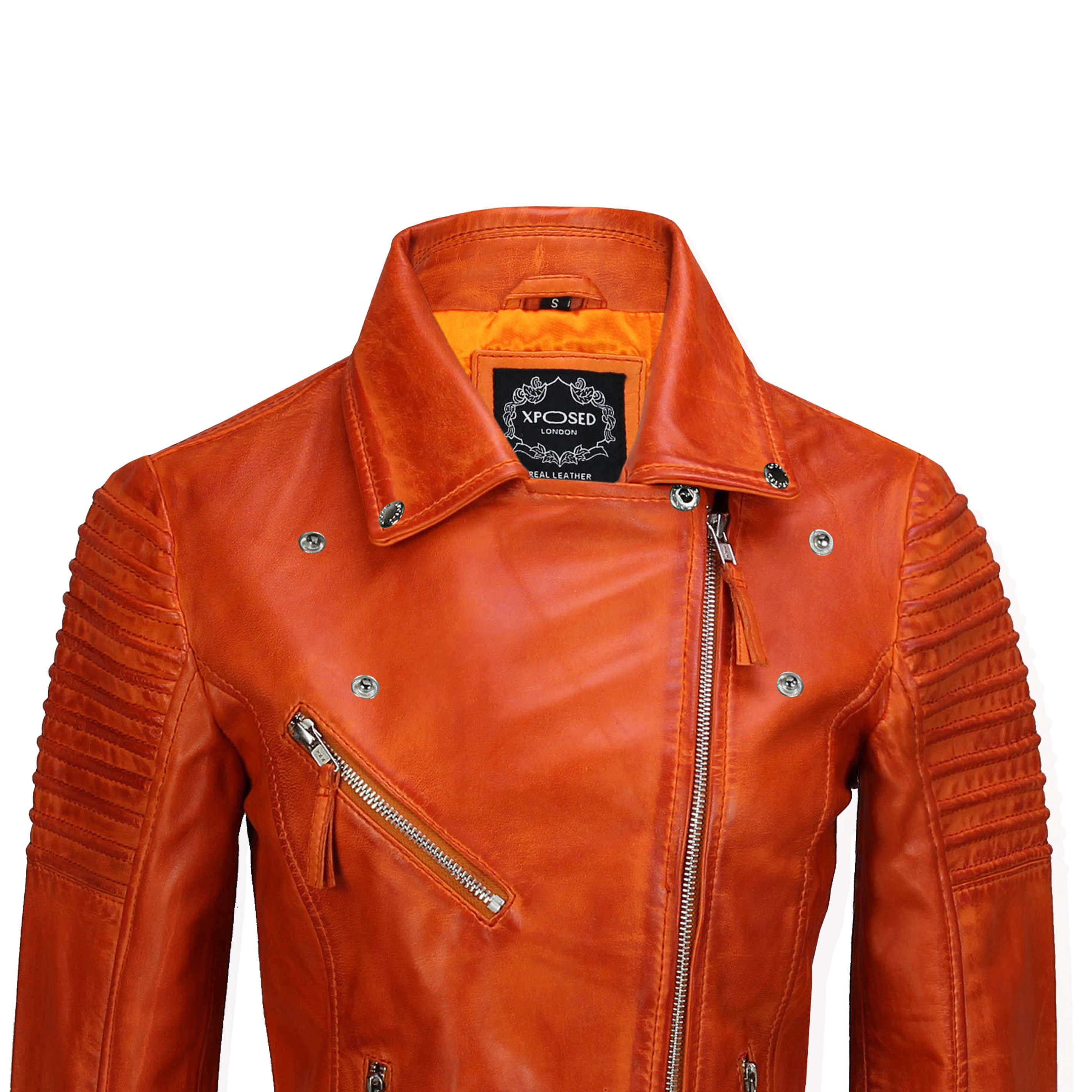 Ladies Retro Biker Orange