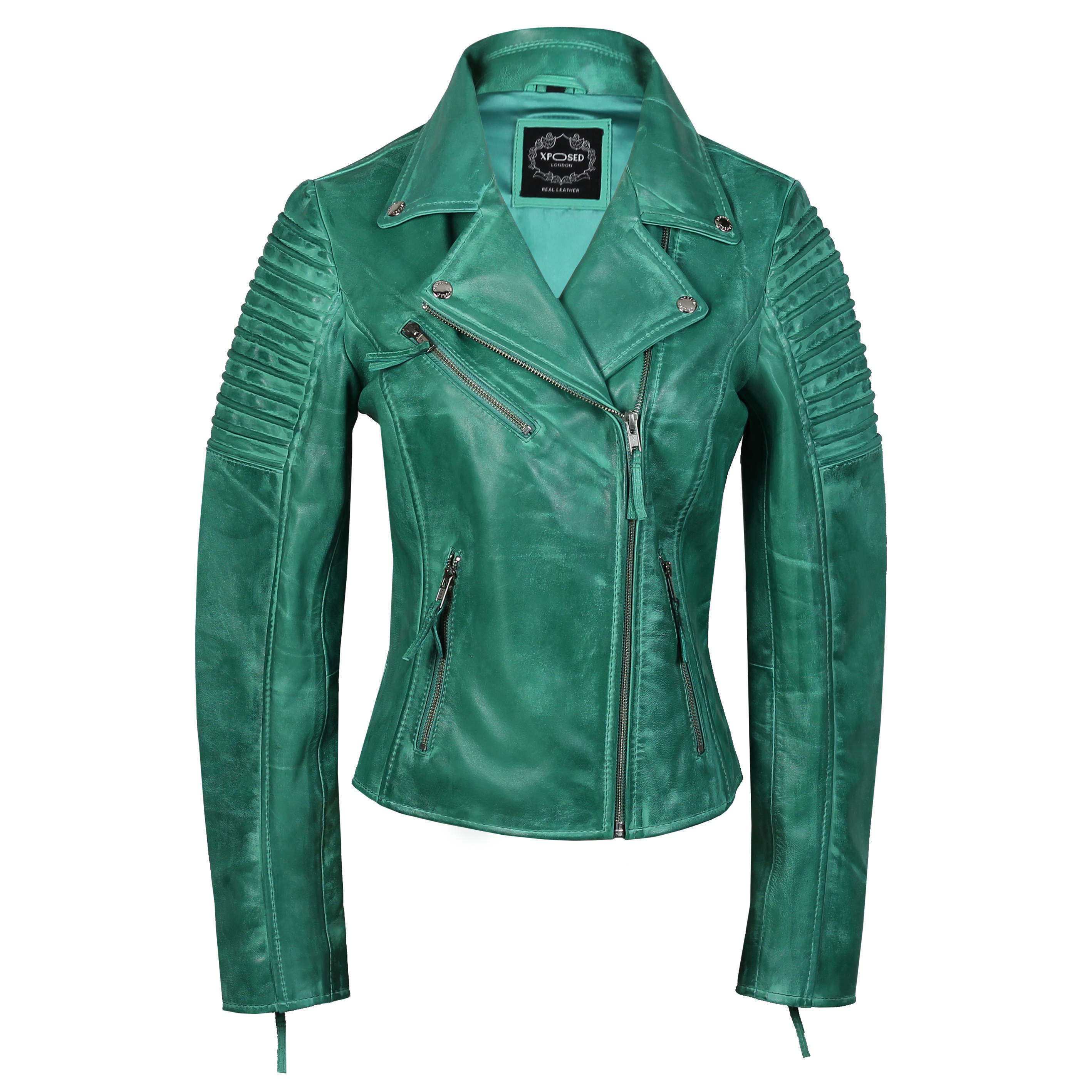 Ladies Retro Biker Green