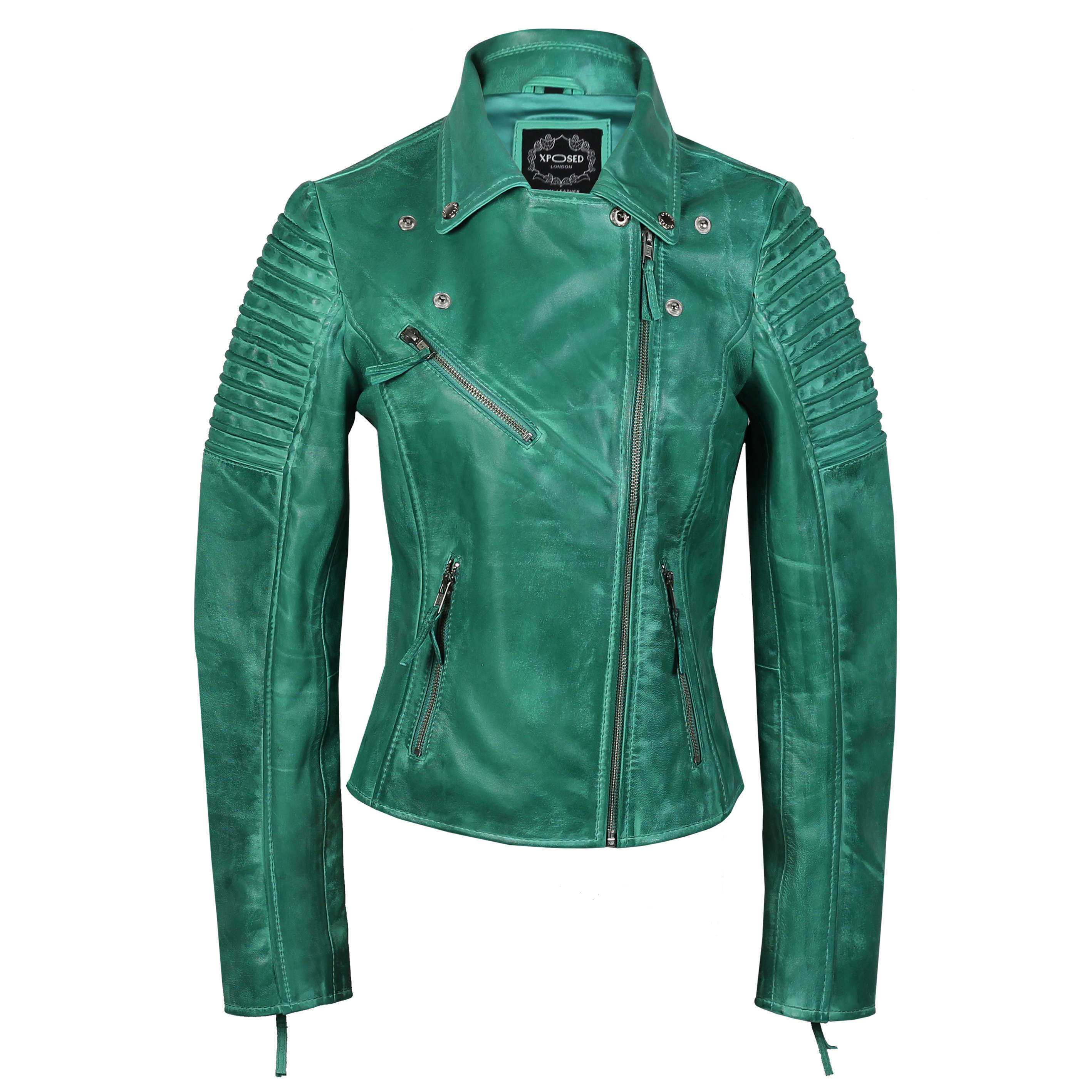 Ladies Retro Biker Green