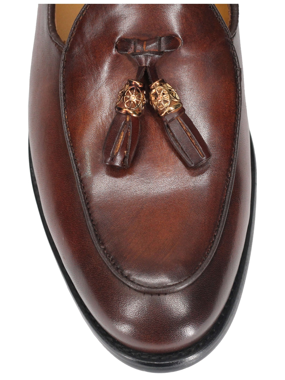 Leather Tassel Loafers in Tan