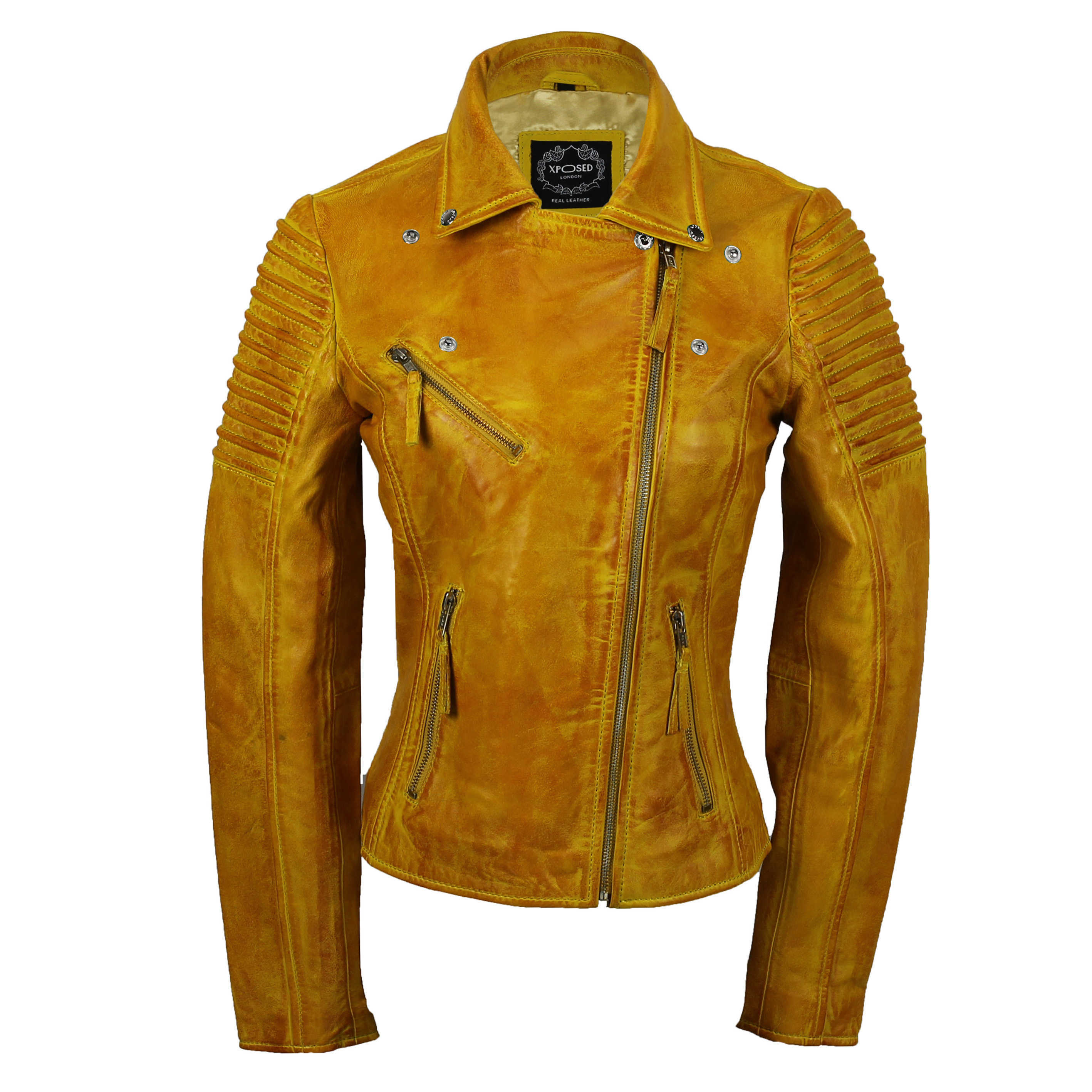 LADIES RETRO BIKER YELLOW