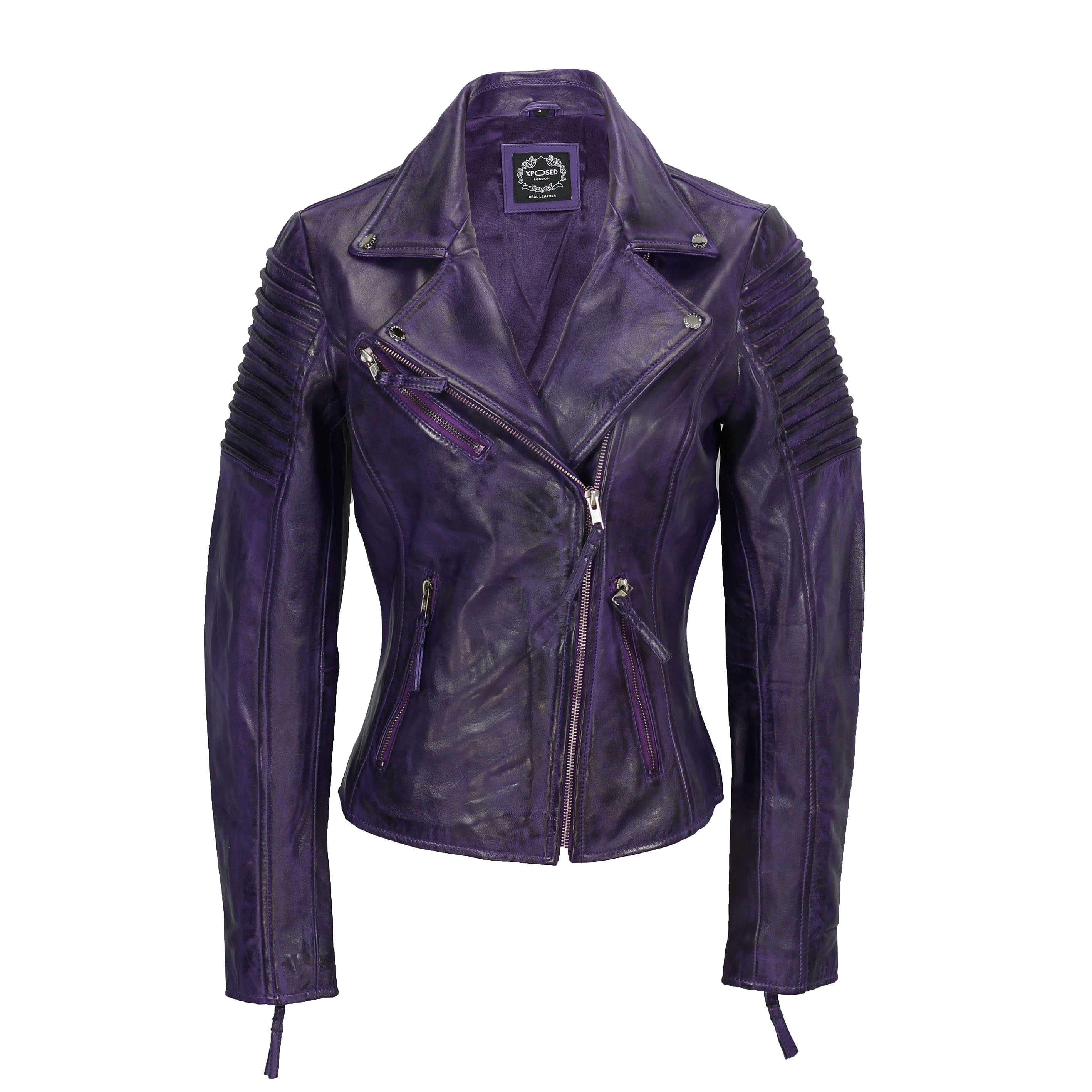 Ladies Retro Biker Purple