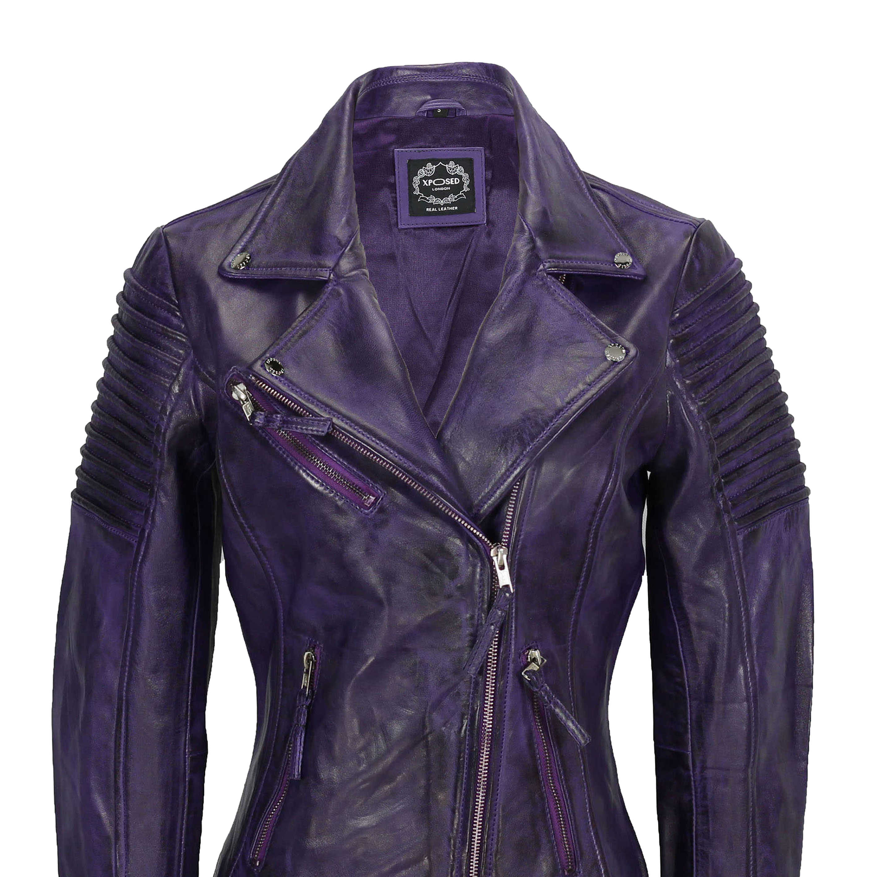 Ladies Retro Biker Purple