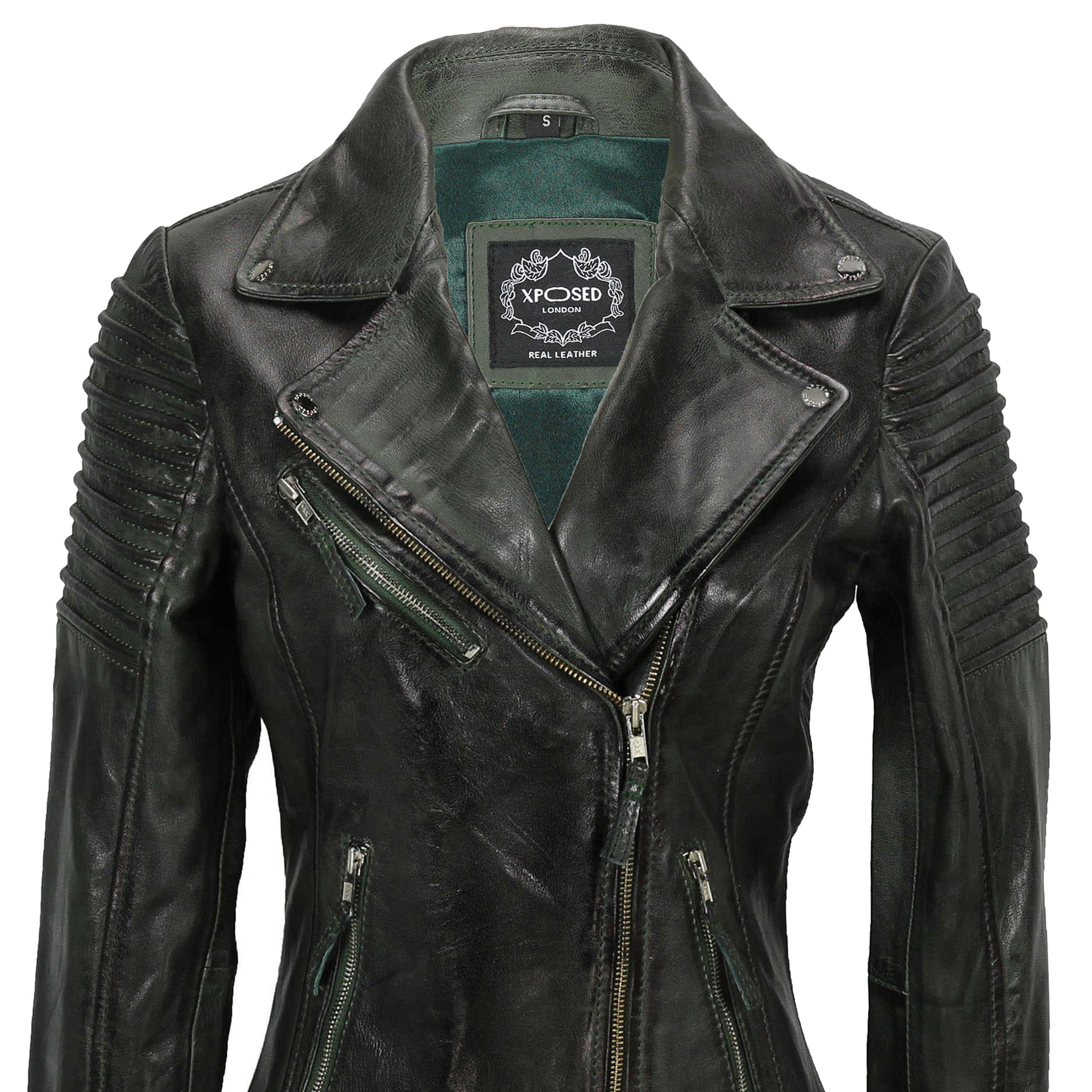 Ladies Retro Biker Green