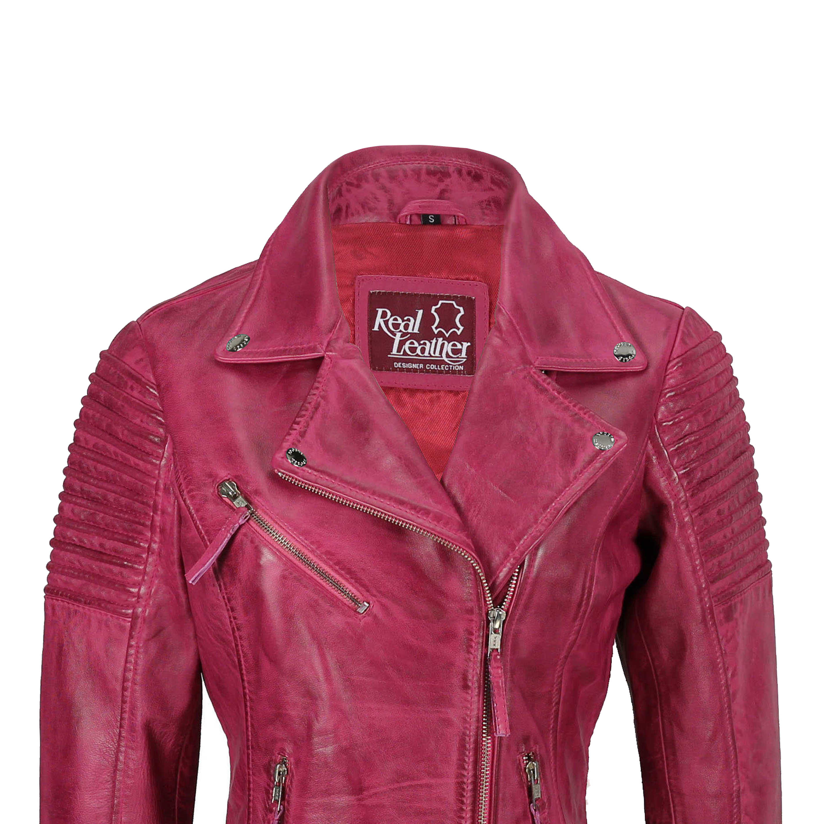 Ladies Retro Biker Pink