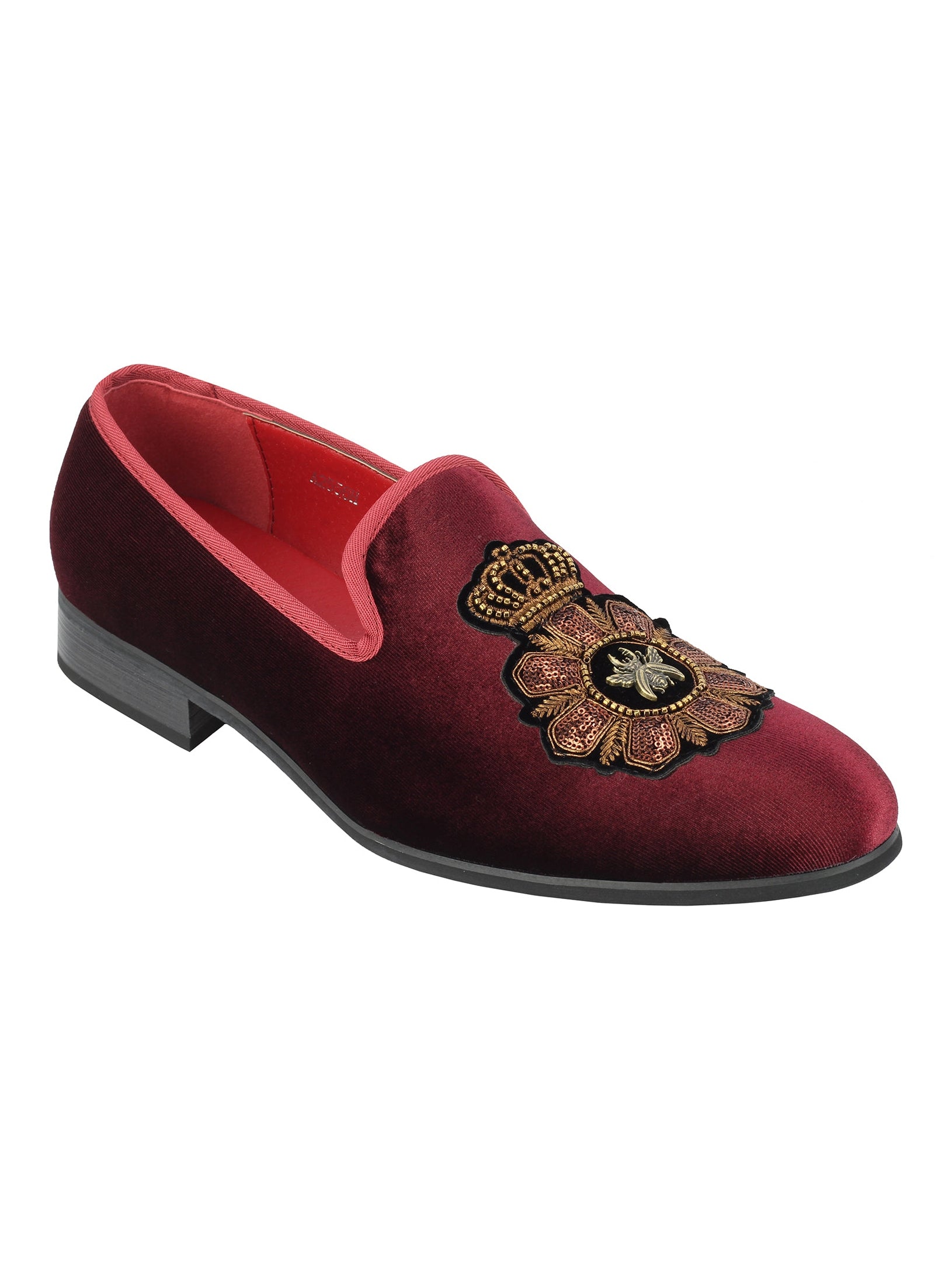 Velvet Loafers Embroidery Money