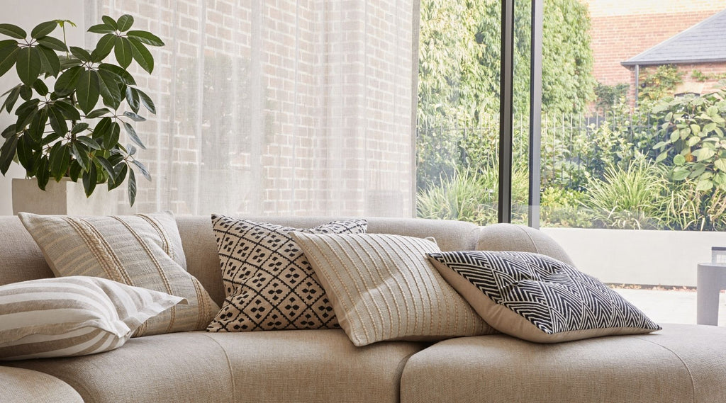 Mallorca collection by weave home. cushions in living room designer