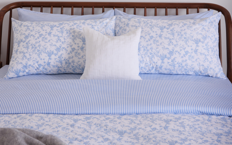 blue garden bouquet duvet set