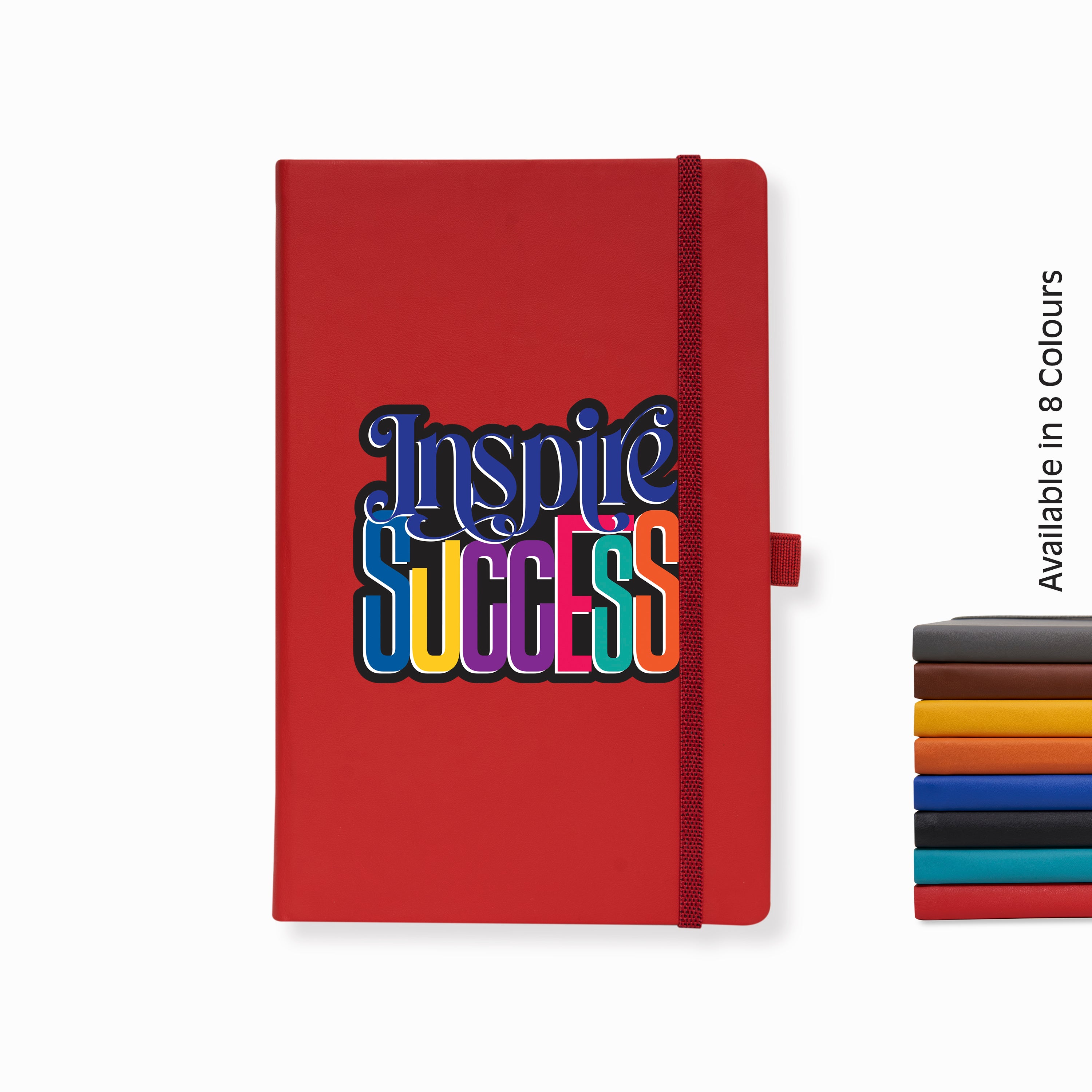 Doodle Pro Series Executive A5 PU Leather Hardbound Ruled Red Notebook with Pen Loop [Inspire Success]