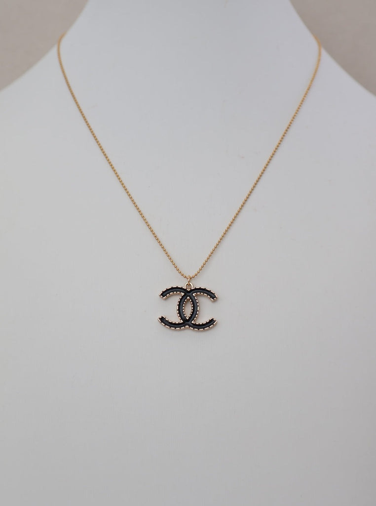 Chanel Coco Mark Clover Necklace Metal Gold 96A | Chairish