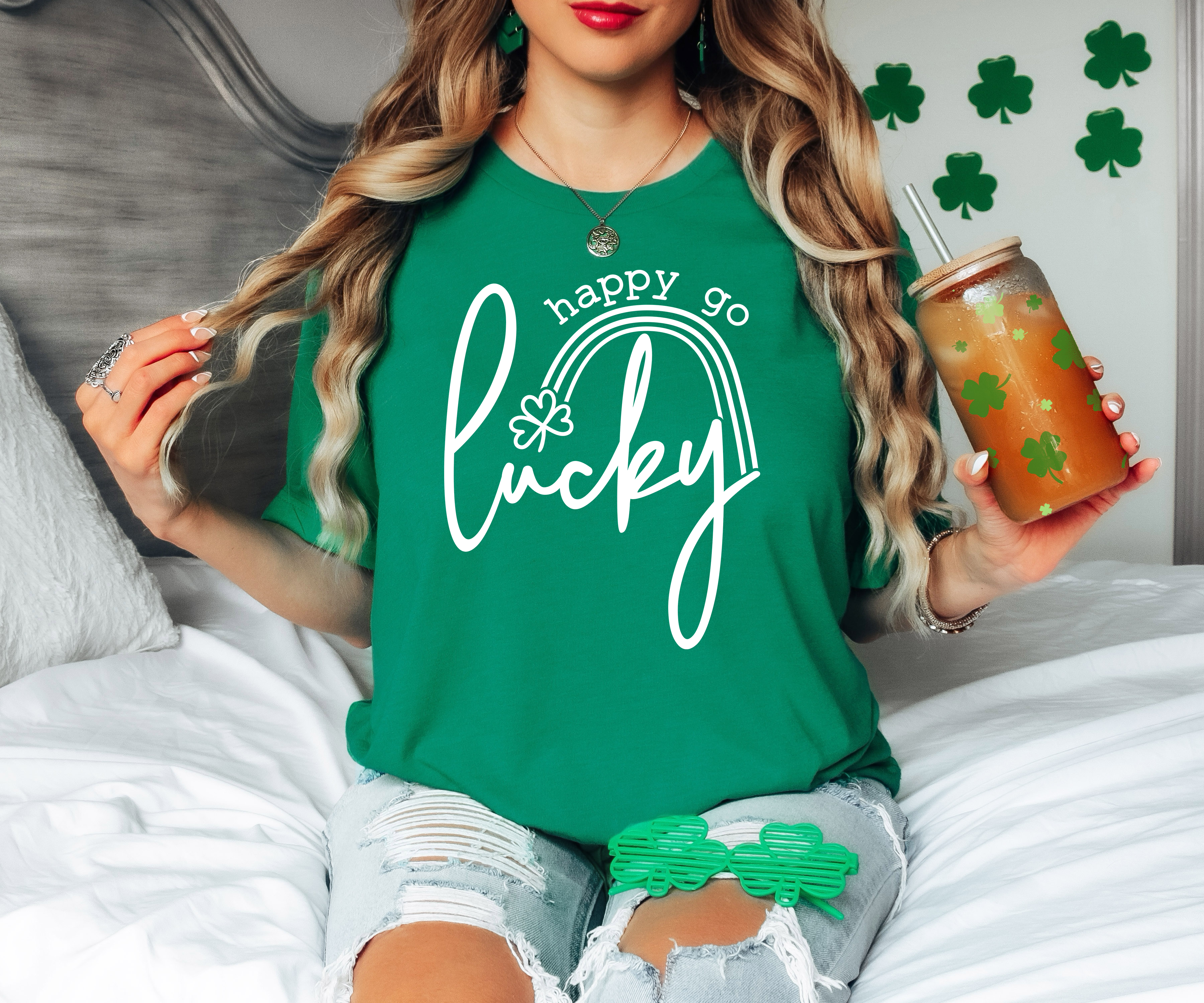 Happy Go Lucky Rainbow DTF Print