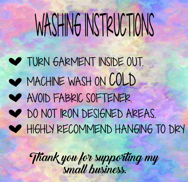 Tie Dye Washing Instructions Care Cards – Torch Light