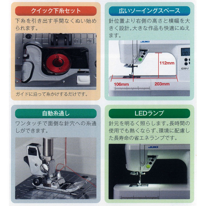 JUKI コンピューターミシン f250-J グリーン再生品 – クラフトハート