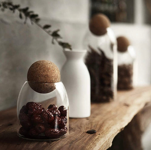 Glass Jar with Spoon  Jars with Cork Lids – Spice It Your Way