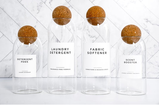 Glass Storage Jars with Cork Ball Lid Set