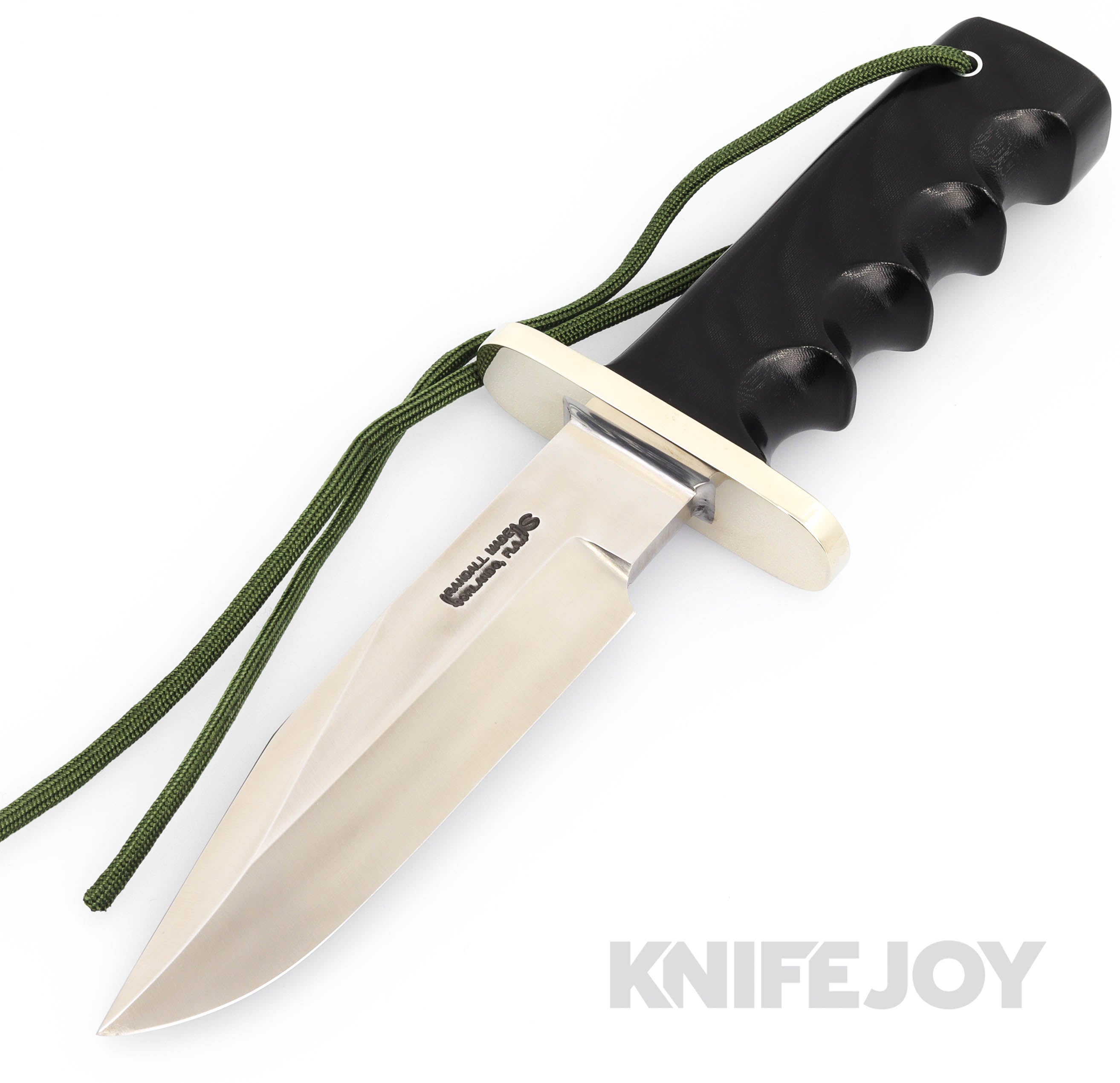 Randall Made Knives Model 15-5 1/2 Attack Knife Plain Blade with Black Micarta Handles