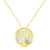 Size: 16'' - 14k Yellow Gold Necklace with Tree of Life Symbol in Mother of Pearl